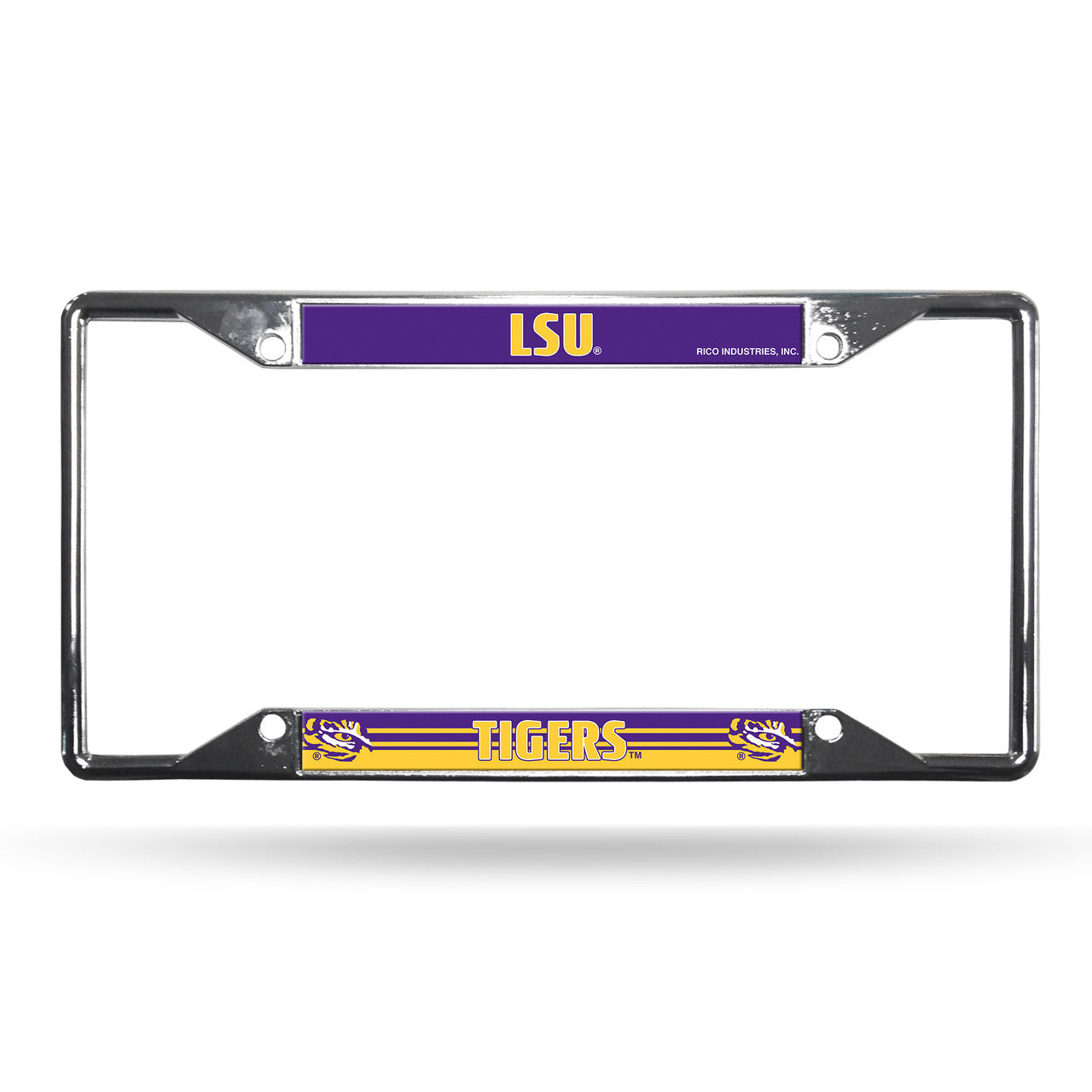 LSU Tigers License Plate Frame Chrome EZ View - Sports Collectibles, Sports Memorabilia, Sports Fan Shop, Sports Gifts