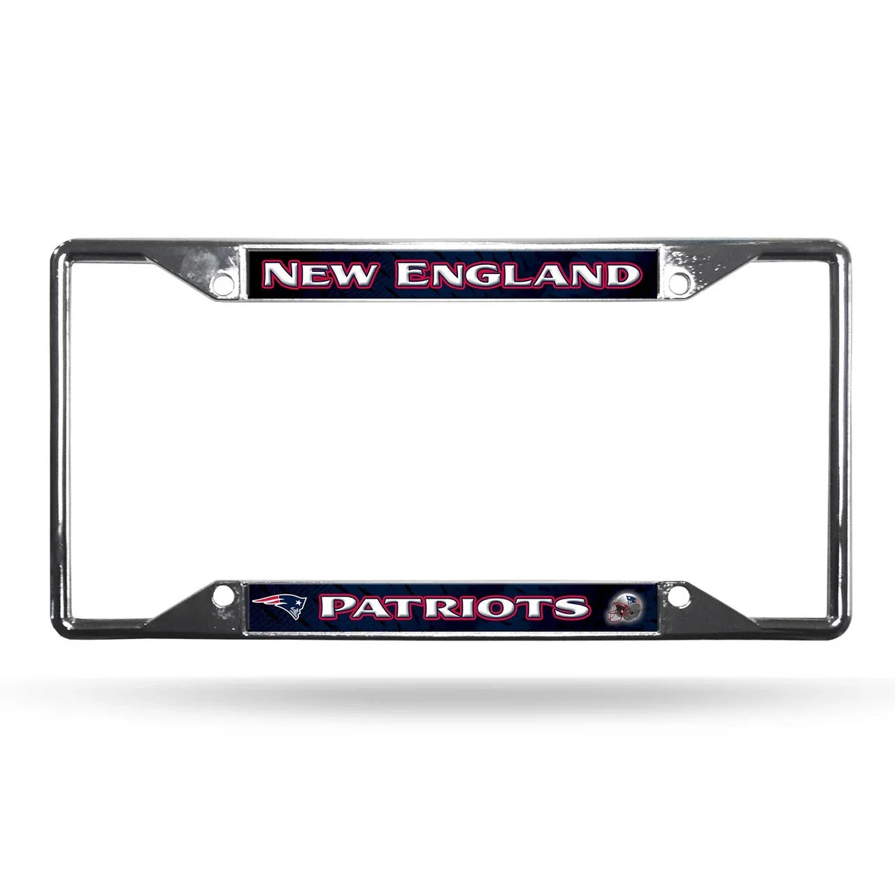 New England Patriots License Plate Frame Chrome EZ View (CDG) - 757 Sports Collectibles