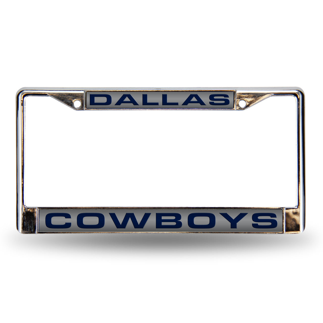 Dallas Cowboys License Plate Frame Laser Cut Chrome Silver - Sports Collectibles, Sports Memorabilia, Sports Fan Shop, Sports Gifts