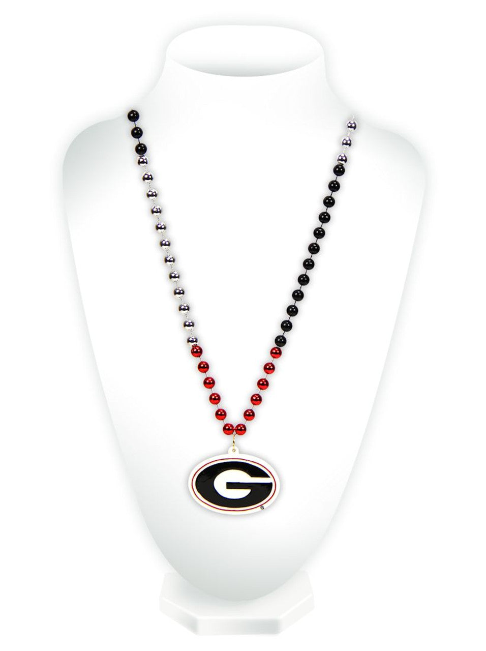 Georgia Bulldogs Beads with Medallion Mardi Gras Style - Sports Collectibles, Sports Memorabilia, Sports Fan Shop, Sports Gifts