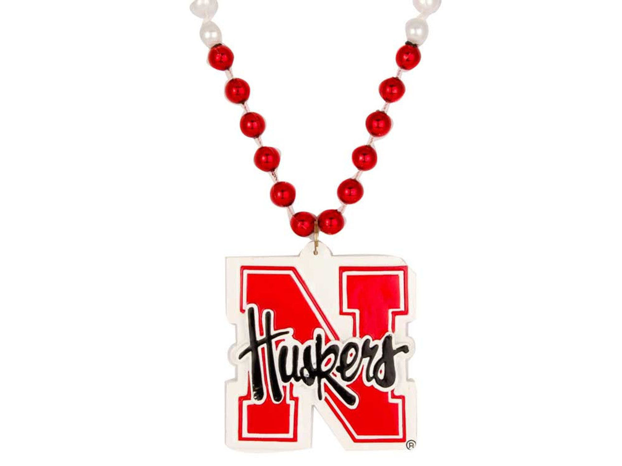 Nebraska Cornhuskers Beads with Medallion Mardi Gras Style CO - Sports Collectibles, Sports Memorabilia, Sports Fan Shop, Sports Gifts
