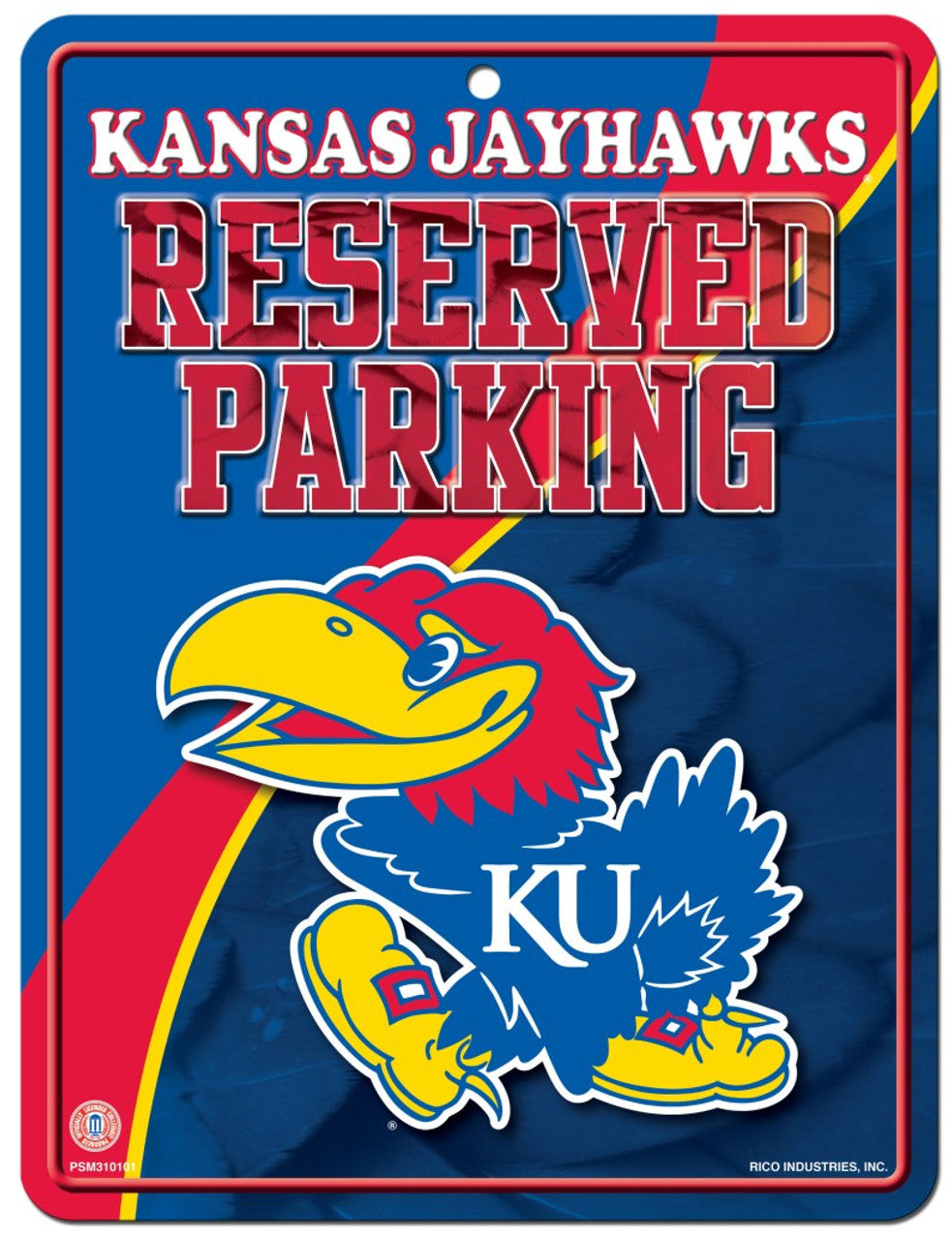 Kansas Jayhawks Metal Parking Sign - Special Order - Sports Collectibles, Sports Memorabilia, Sports Fan Shop, Sports Gifts
