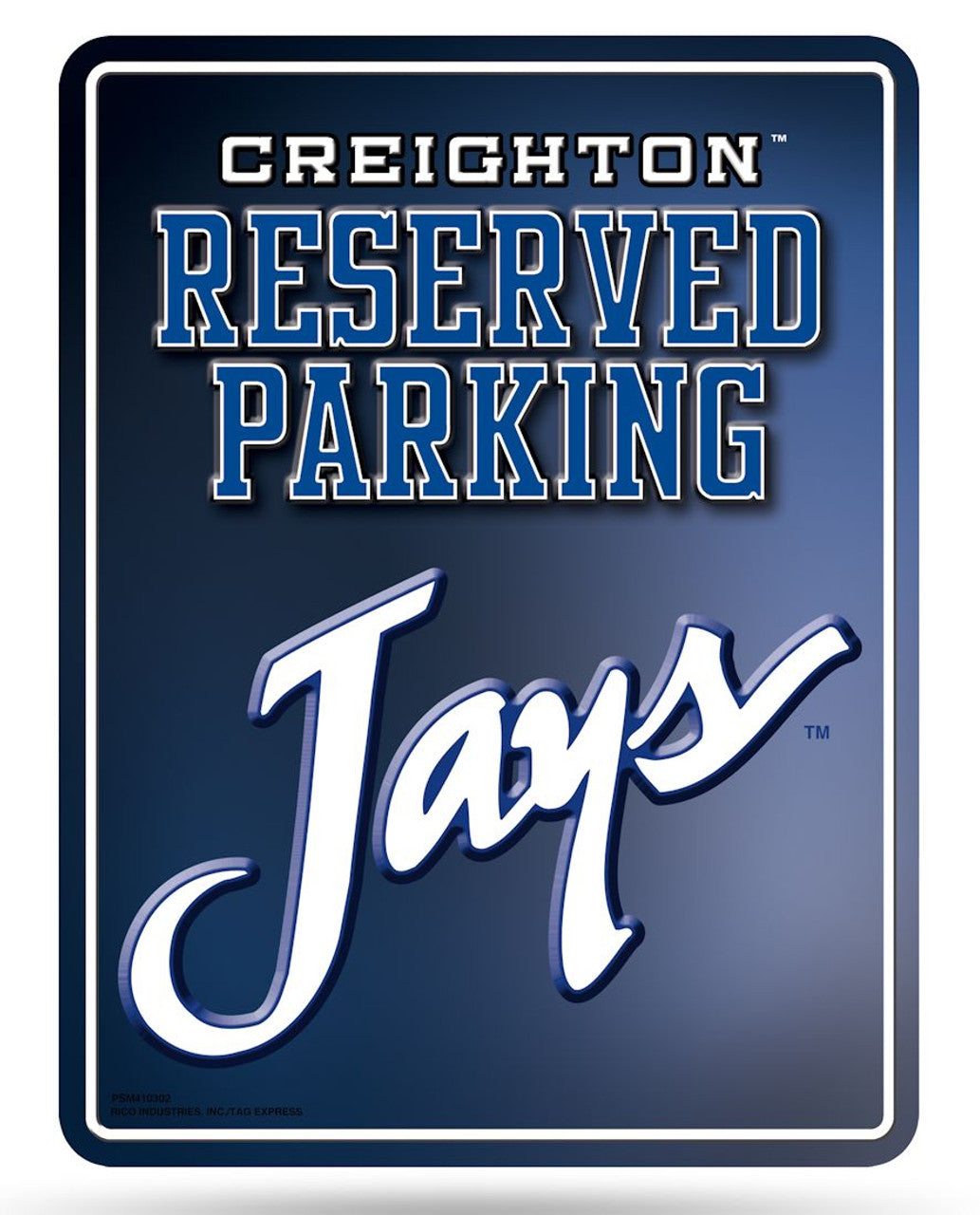Creighton Bluejays Metal Parking Sign - Special Order - Sports Collectibles, Sports Memorabilia, Sports Fan Shop, Sports Gifts