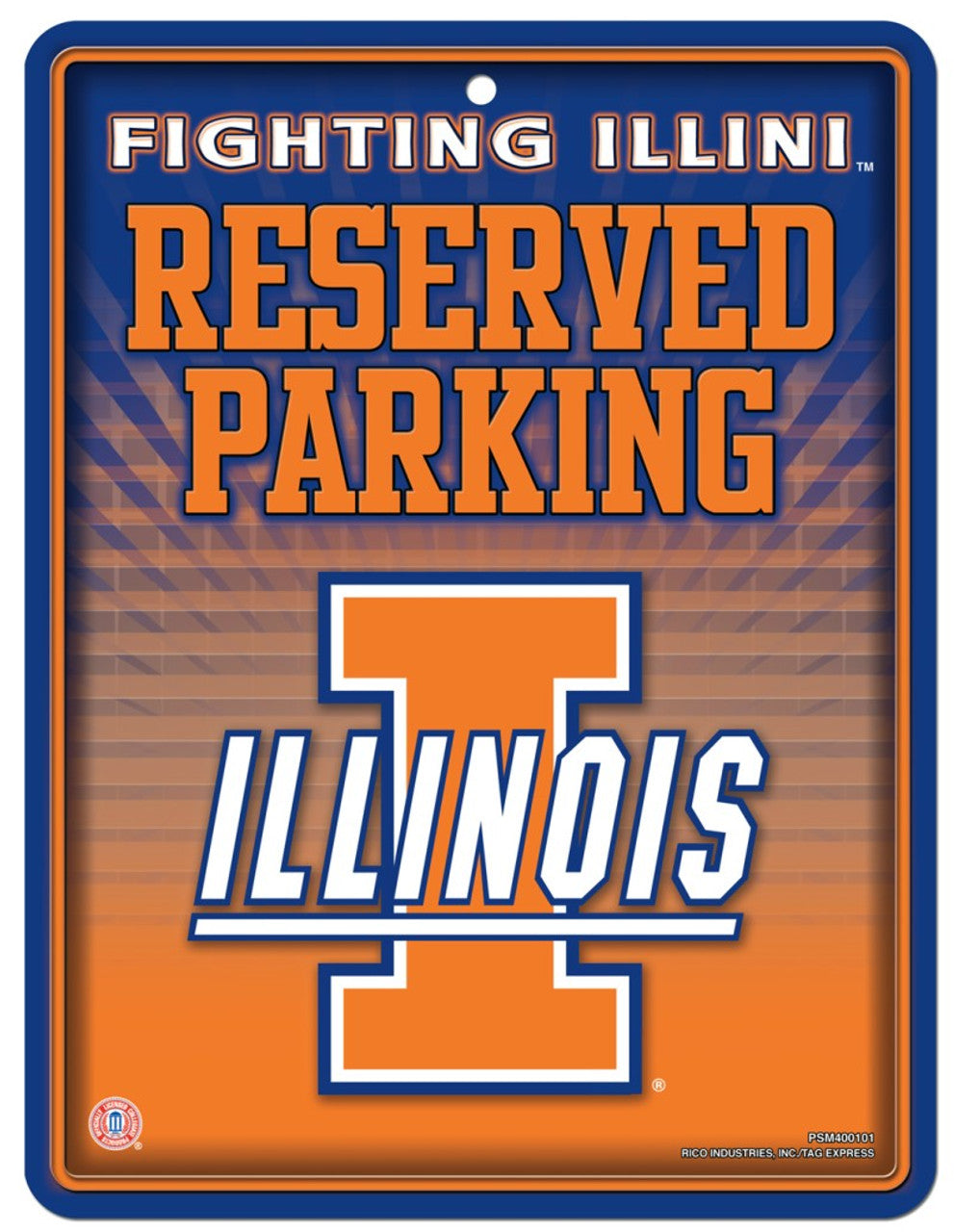 Illinois Fighting Illini Metal Parking Sign - Special Order - Sports Collectibles, Sports Memorabilia, Sports Fan Shop, Sports Gifts