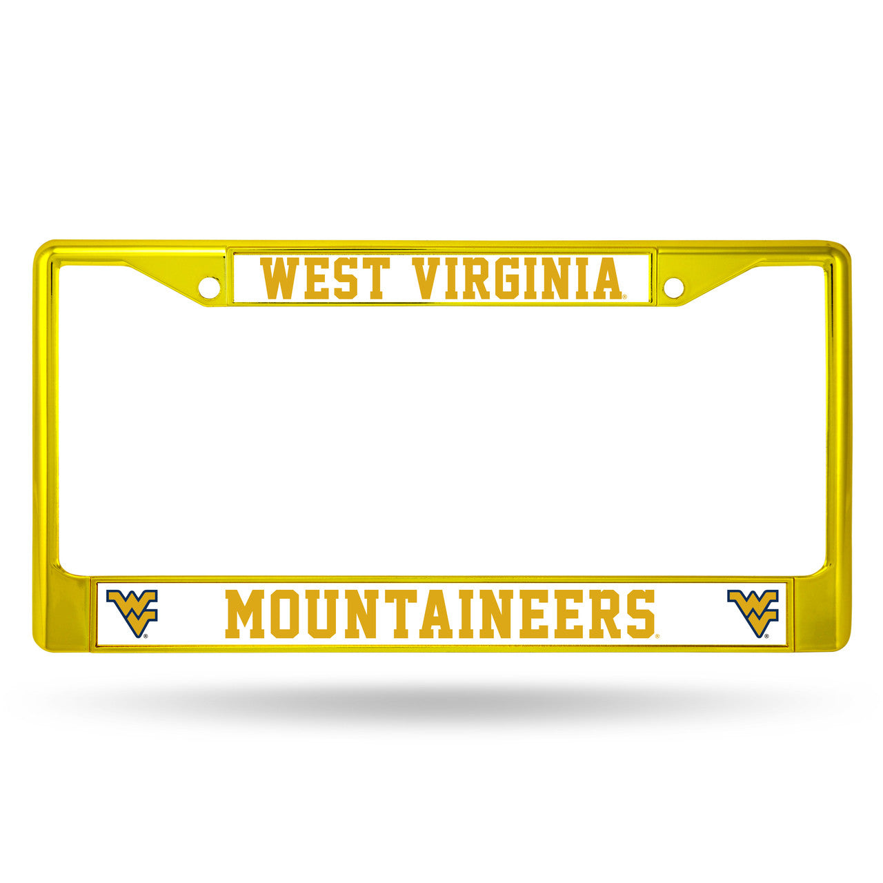 West Virginia Mountaineers License Plate Frame Metal Yellow - Special Order