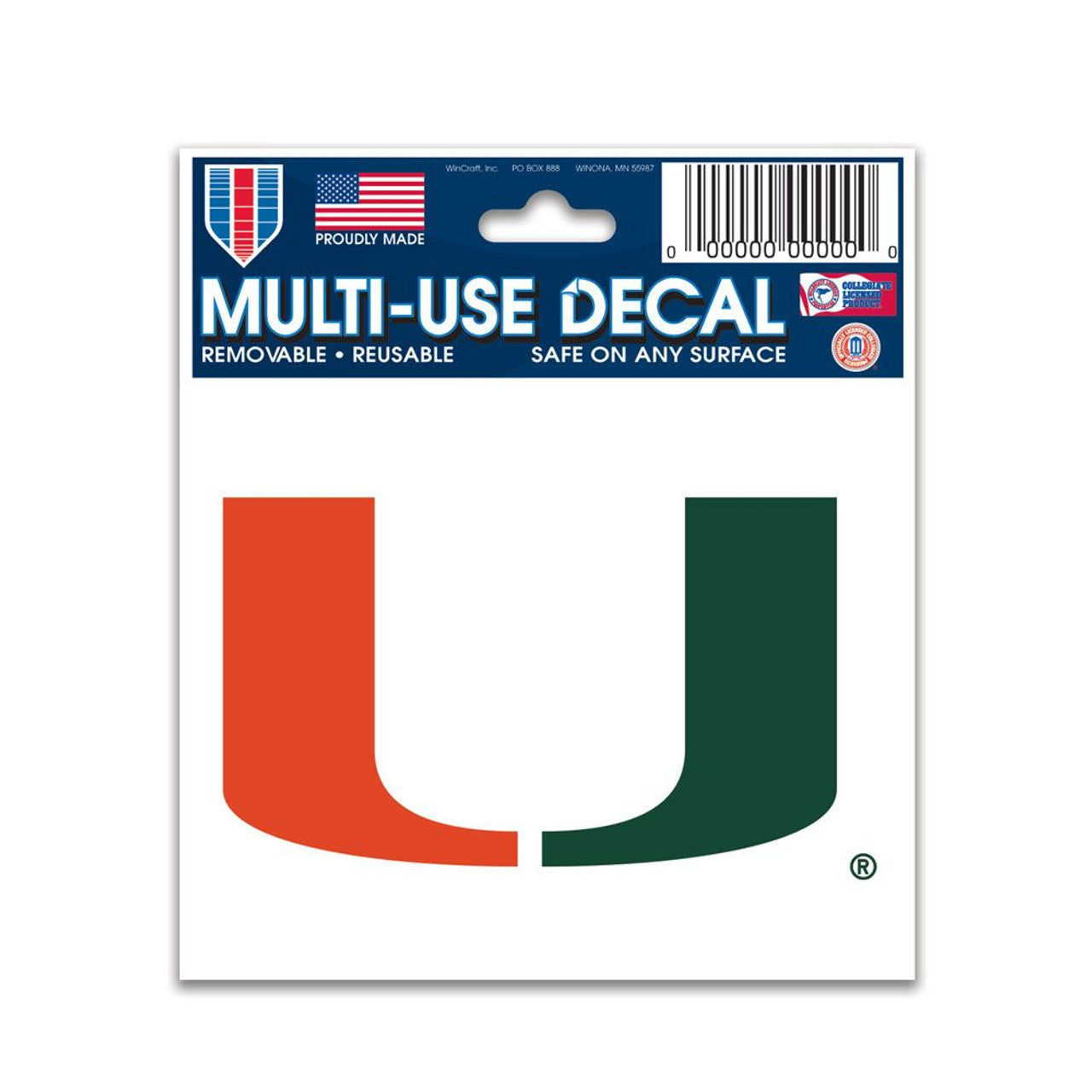 Miami Hurricanes Decal 3x4 Multi Use - Special Order - Sports Collectibles, Sports Memorabilia, Sports Fan Shop, Sports Gifts