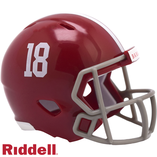 Alabama Crimson Tide Helmet Riddell Pocket Pro Speed Style #18 - Sports Gifts, Sports Memorabilia, Sports Collectibles, Fan Shop