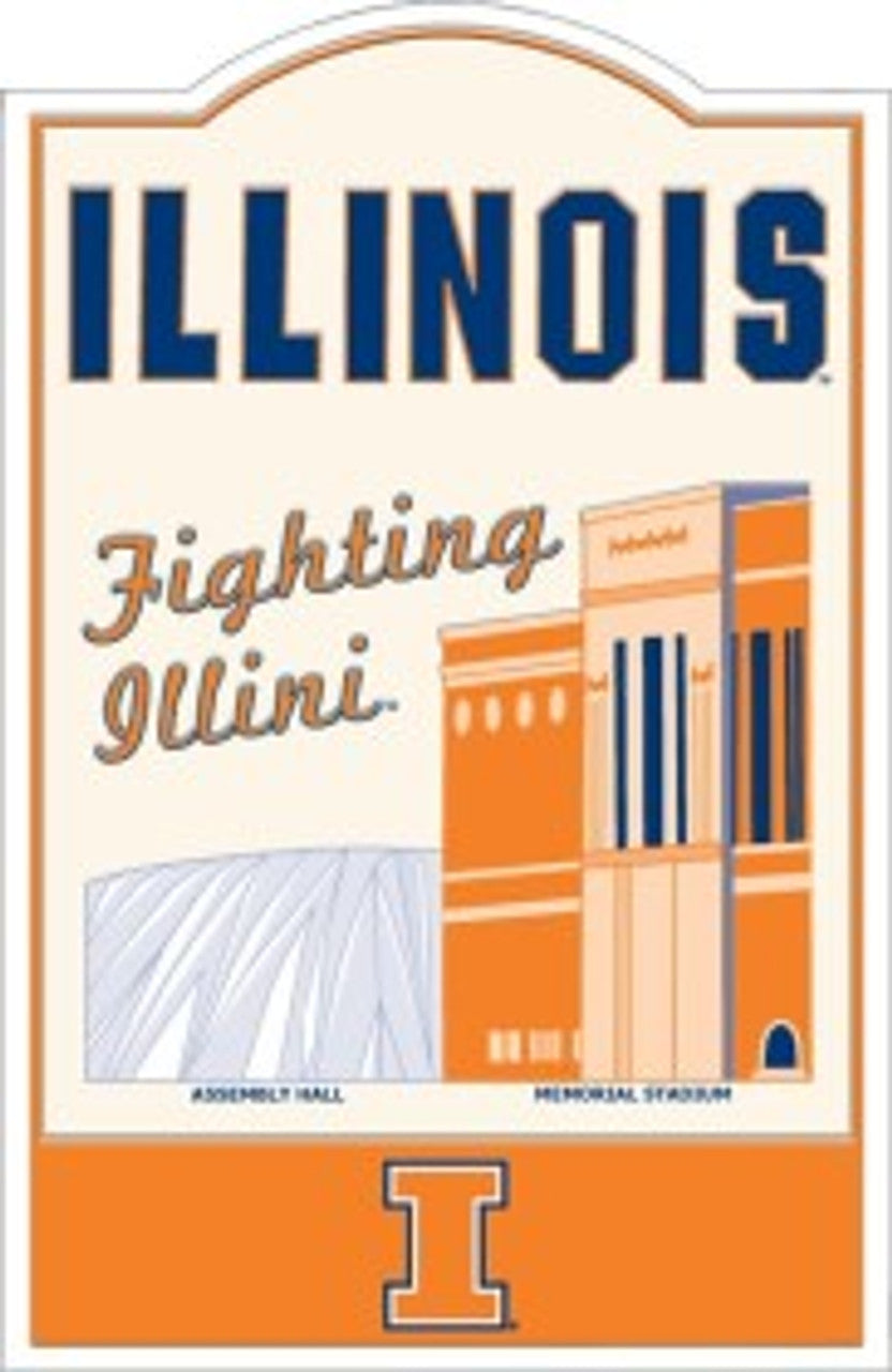 Illinois Fighting Illini Sign Metal Nostalgic CO - Sports Collectibles, Sports Memorabilia, Sports Fan Shop, Sports Gifts