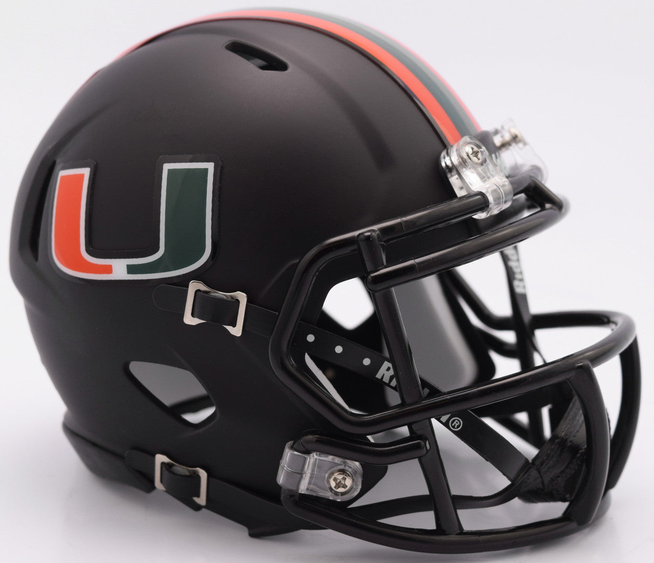 Miami Hurricanes Helmet Riddell Replica Full Size Speed Style Miami Nights Design - Sports Collectibles, Sports Memorabilia, Sports Fan Shop, Sports Gifts