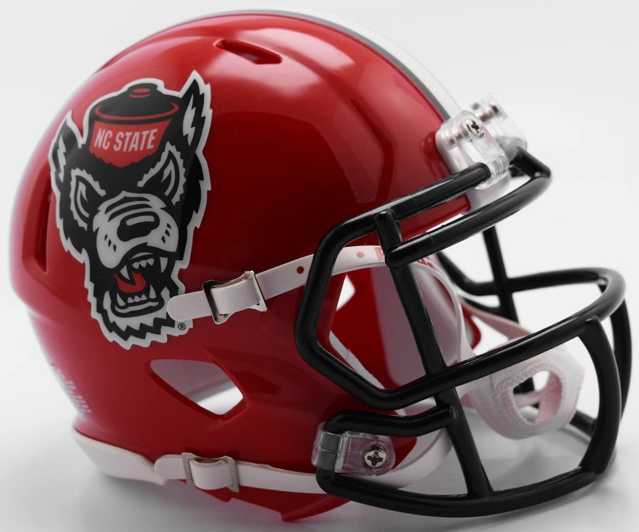 North Carolina State Wolfpack Helmet Riddell Replica Mini Speed Style Red Tuffy Design - Special Order - Sports Collectibles, Sports Memorabilia, Sports Fan Shop, Sports Gifts