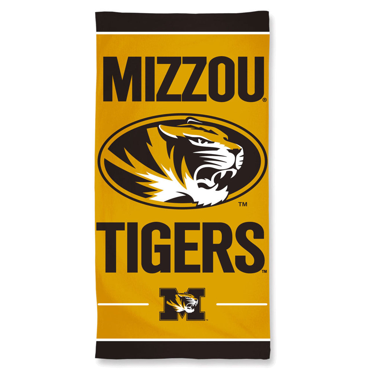 Missouri Tigers Towel 30x60 Beach Style - Special Order - Sports Collectibles, Sports Memorabilia, Sports Fan Shop, Sports Gifts