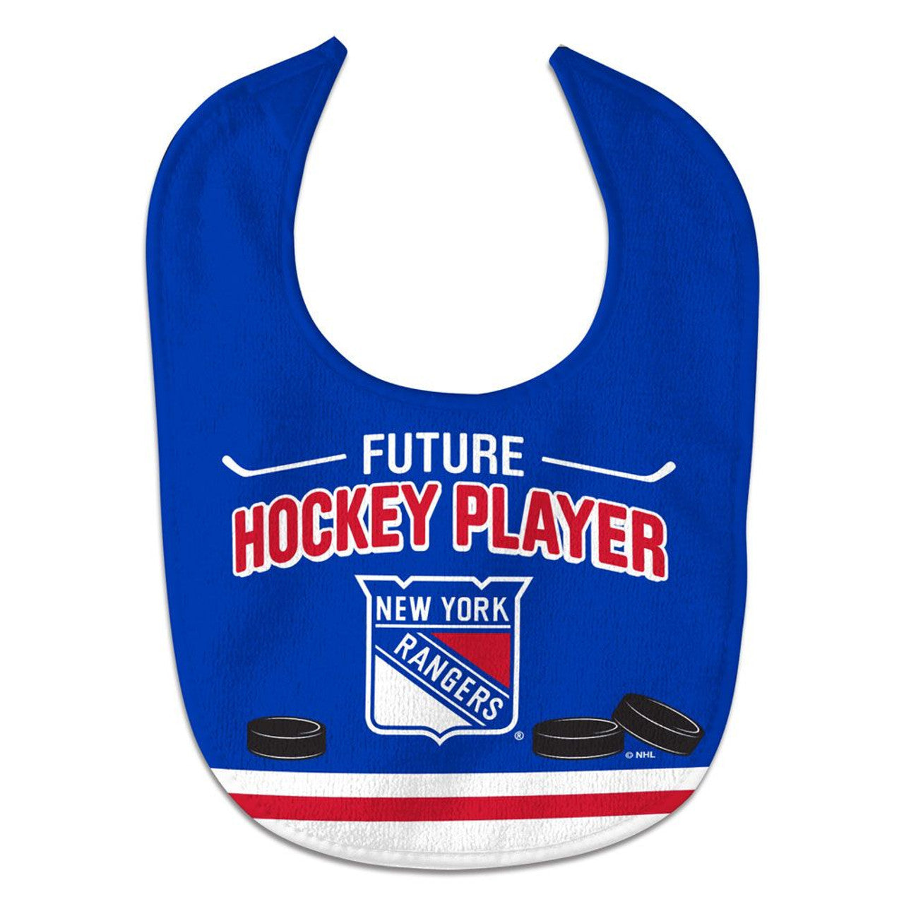 New York Rangers Baby Bib All Pro Style Future Player Special Order - Sports Collectibles, Sports Memorabilia, Sports Fan Shop, Sports Gifts