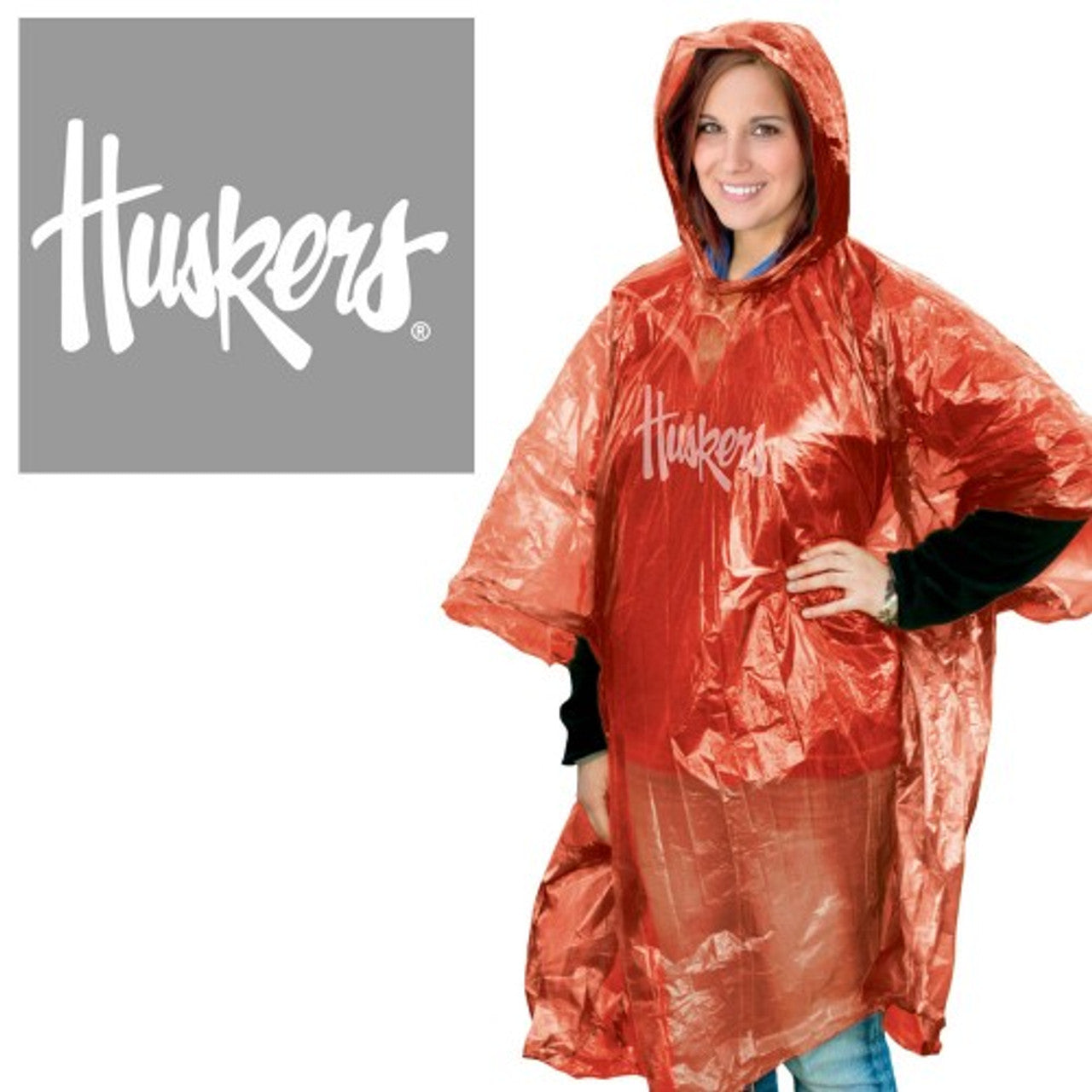 Nebraska Cornhuskers Rain Poncho - Sports Collectibles, Sports Memorabilia, Sports Fan Shop, Sports Gifts