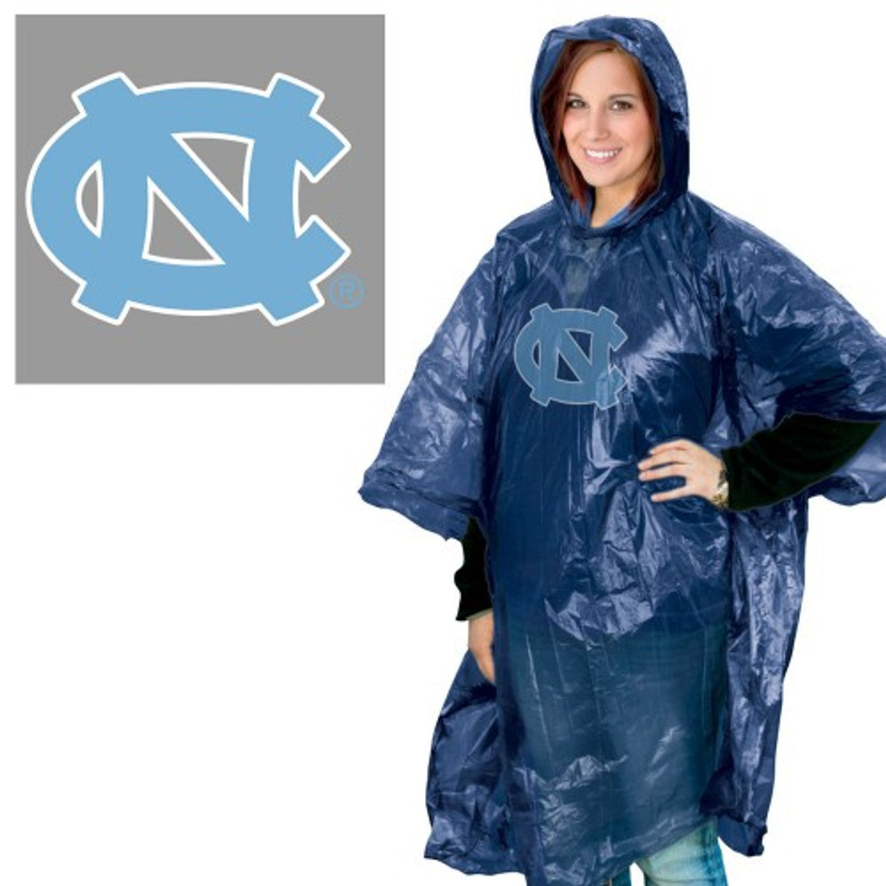 North Carolina Tar Heels Rain Poncho - Sports Collectibles, Sports Memorabilia, Sports Fan Shop, Sports Gifts