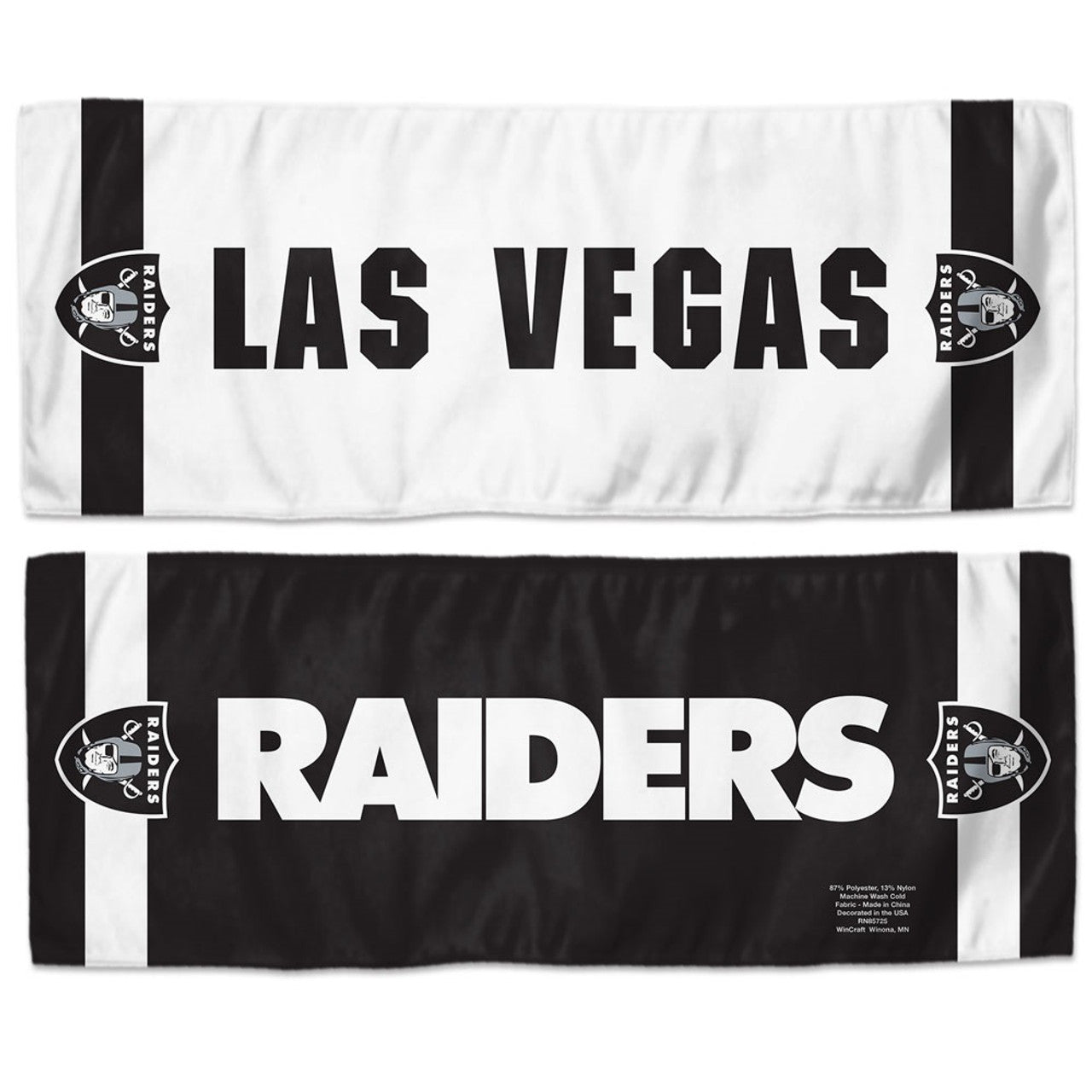 Las Vegas Raiders Cooling Towel 12x30 - Sports Collectibles, Sports Memorabilia, Sports Fan Shop, Sports Gifts