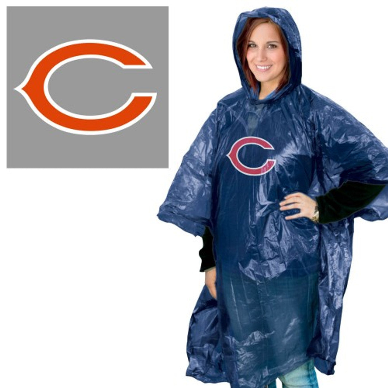Chicago Bears Rain Poncho - Sports Collectibles, Sports Memorabilia, Sports Fan Shop, Sports Gifts