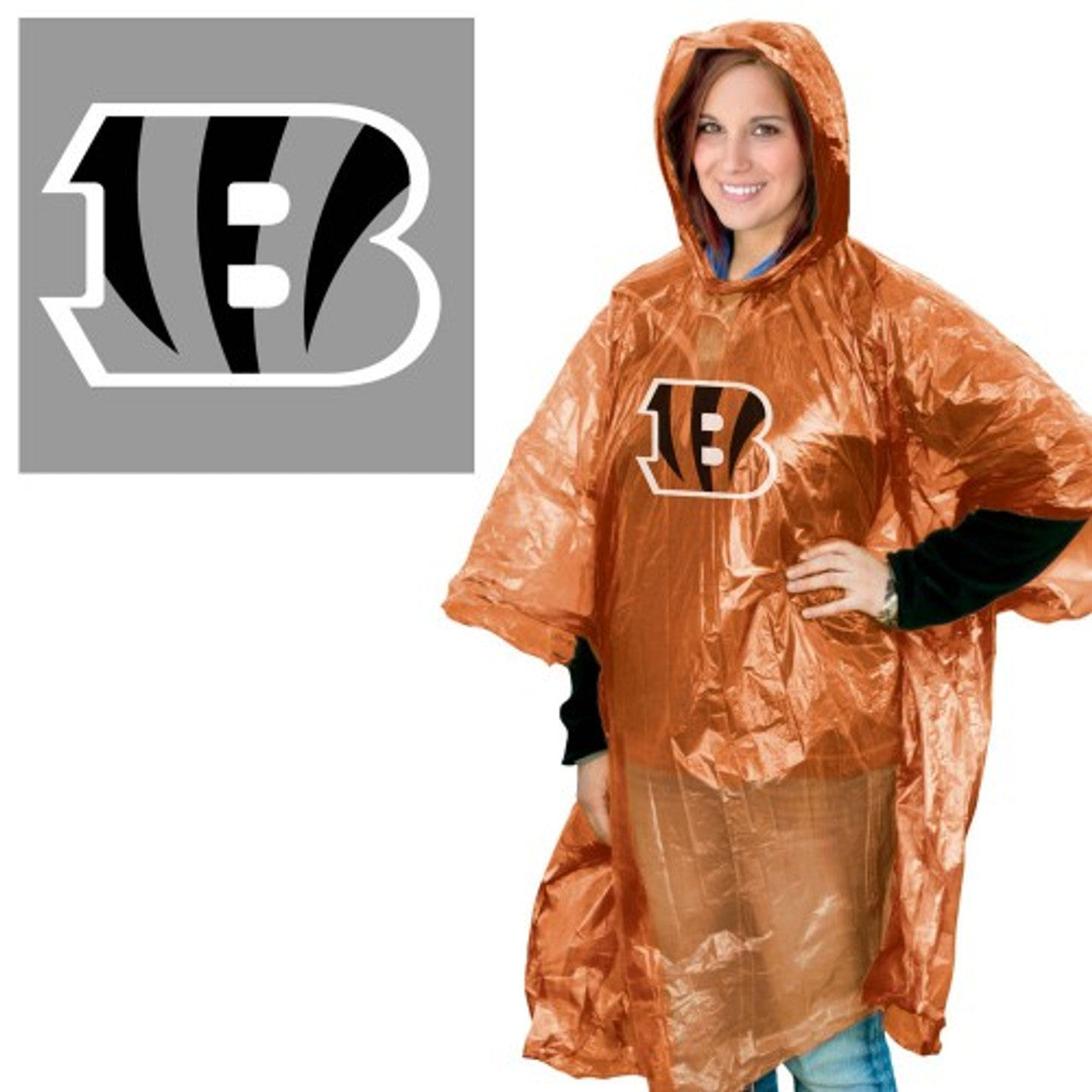 Cincinnati Bengals Rain Poncho - Sports Collectibles, Sports Memorabilia, Sports Fan Shop, Sports Gifts
