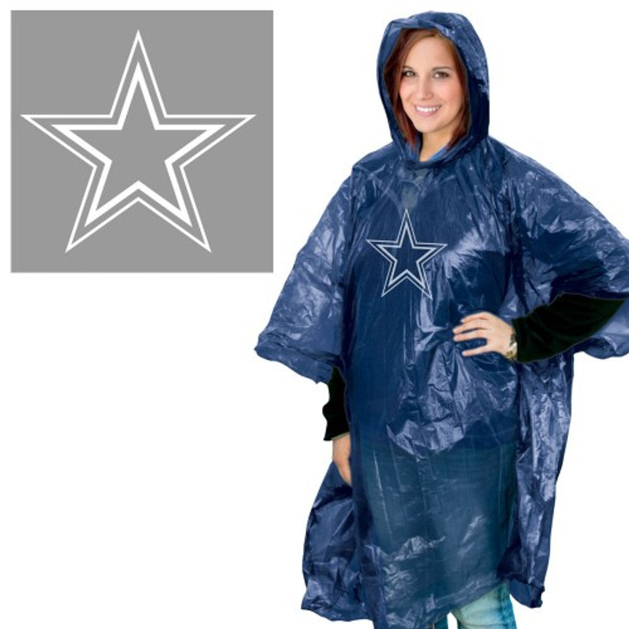 Dallas Cowboys Rain Poncho - Sports Collectibles, Sports Memorabilia, Sports Fan Shop, Sports Gifts