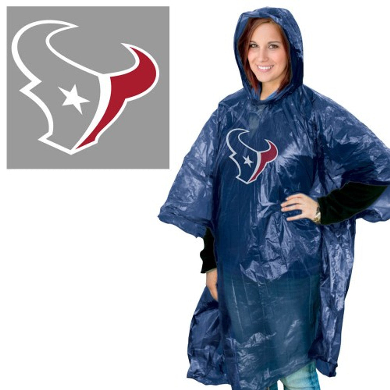 Houston Texans Rain Poncho - Sports Collectibles, Sports Memorabilia, Sports Fan Shop, Sports Gifts