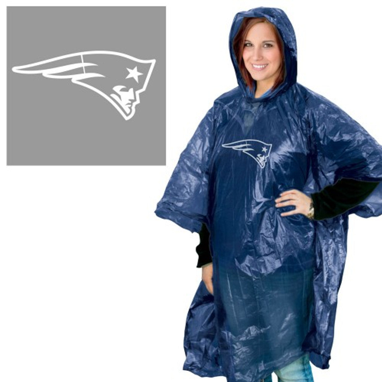 New England Patriots Rain Poncho - Sports Collectibles, Sports Memorabilia, Sports Fan Shop, Sports Gifts