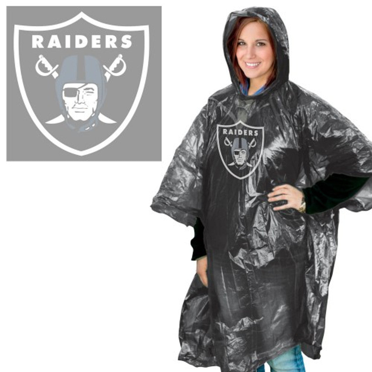 Las Vegas Raiders Rain Poncho - Sports Collectibles, Sports Memorabilia, Sports Fan Shop, Sports Gifts