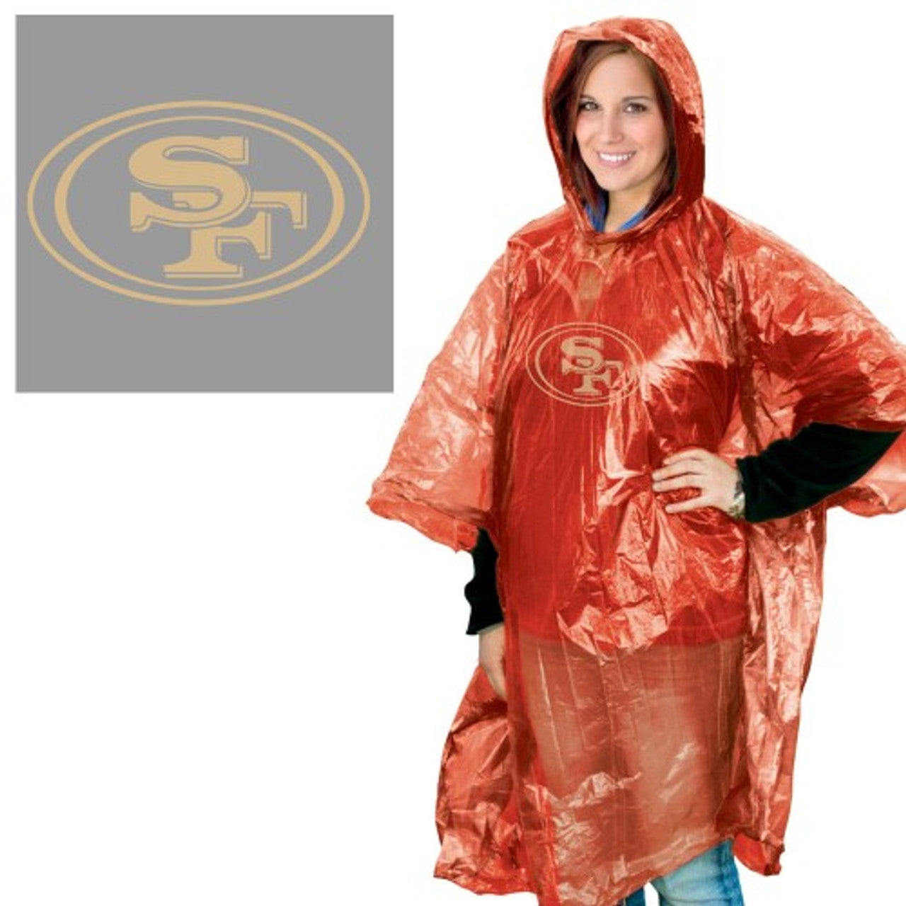 San Francisco 49ers Rain Poncho - Sports Collectibles, Sports Memorabilia, Sports Fan Shop, Sports Gifts