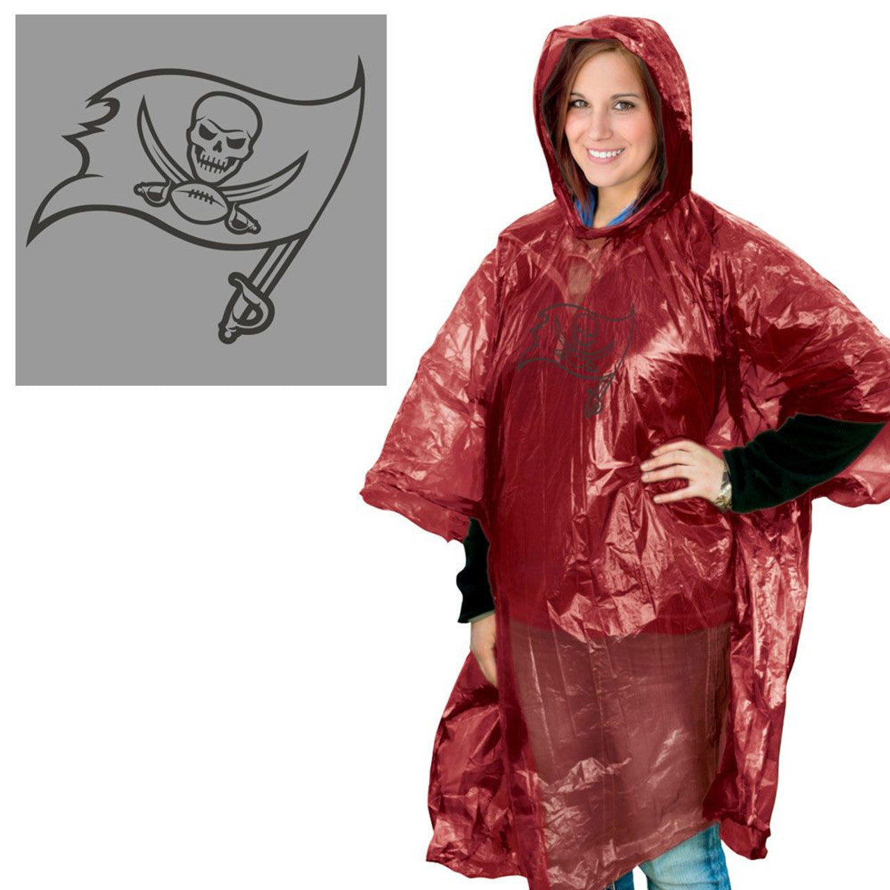 Tampa Bay Buccaneers Rain Poncho - Sports Collectibles, Sports Memorabilia, Sports Fan Shop, Sports Gifts