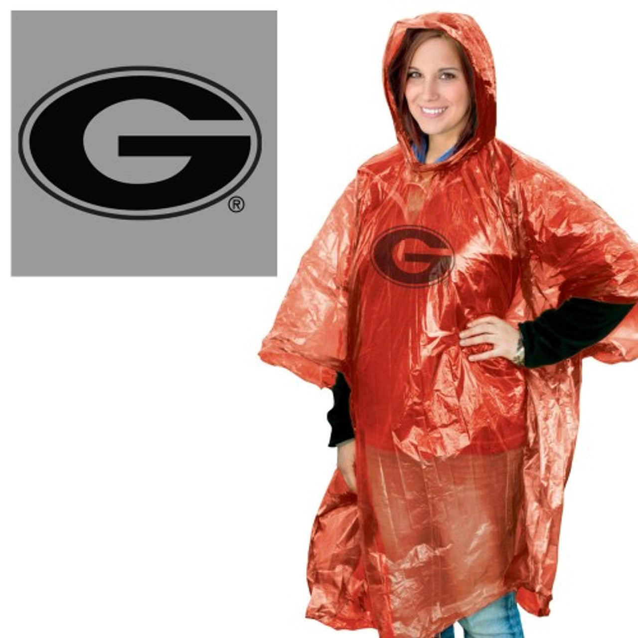 Georgia Bulldogs Rain Poncho - Sports Collectibles, Sports Memorabilia, Sports Fan Shop, Sports Gifts