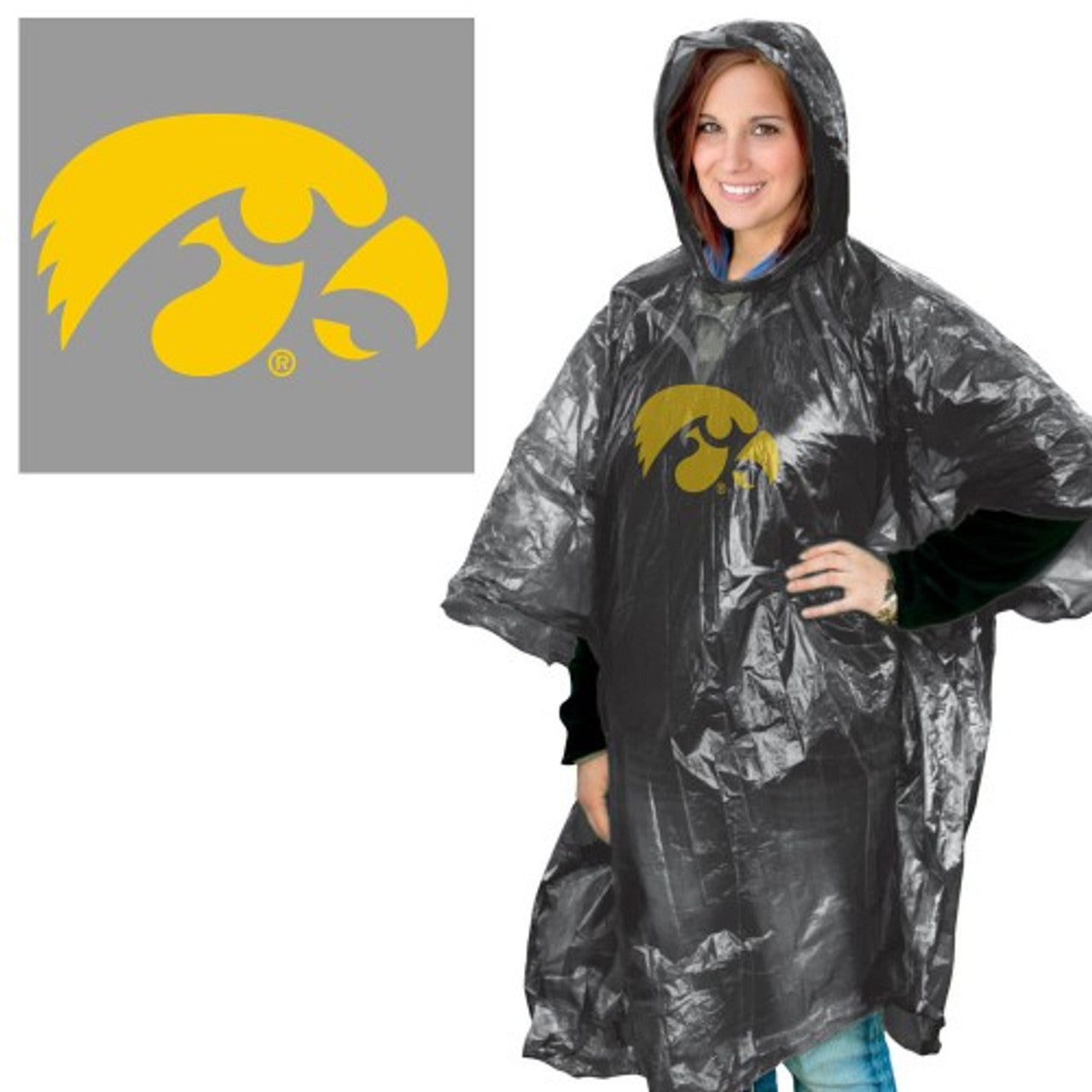 Iowa Hawkeyes Rain Poncho - Sports Collectibles, Sports Memorabilia, Sports Fan Shop, Sports Gifts
