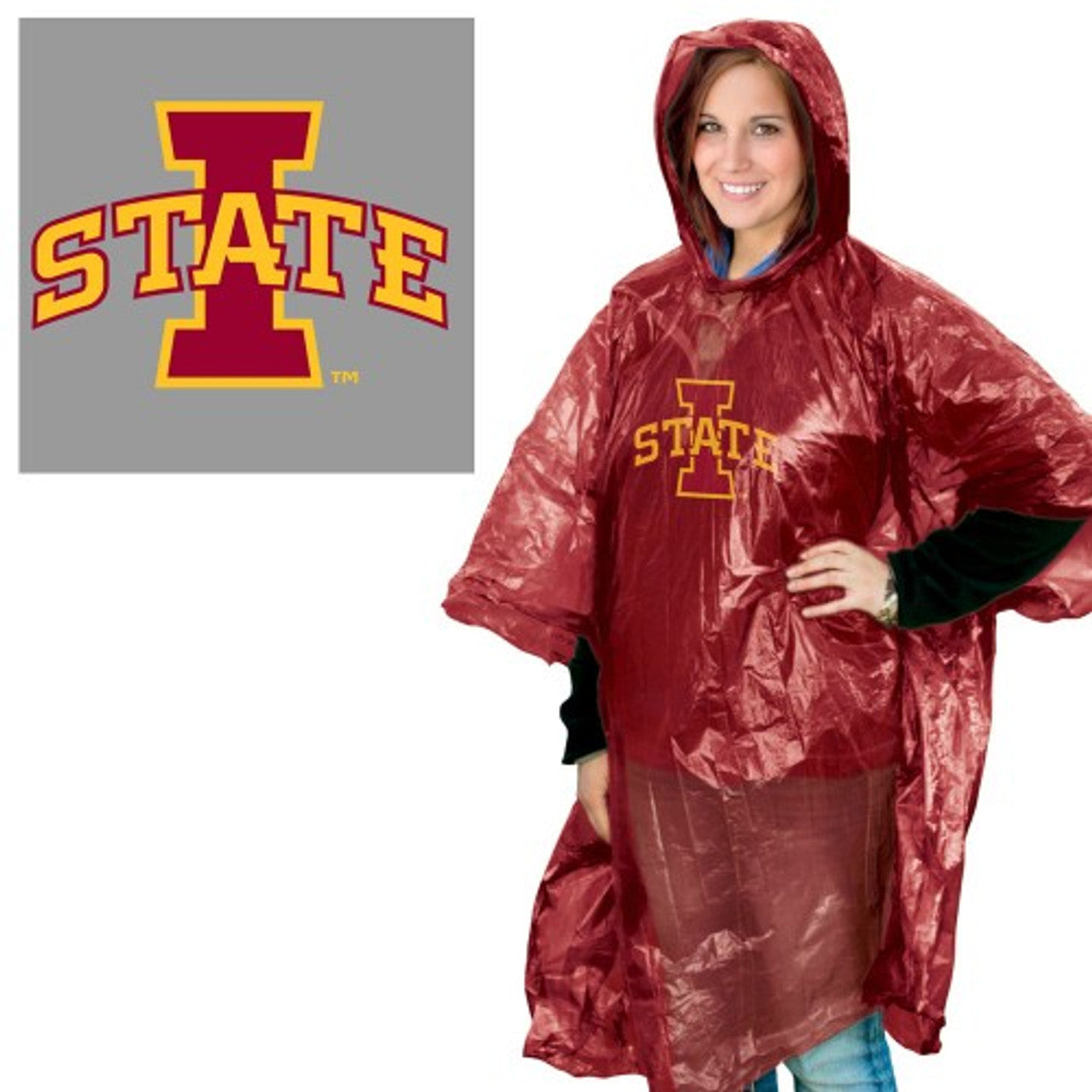 Iowa State Cyclones Rain Poncho - Sports Collectibles, Sports Memorabilia, Sports Fan Shop, Sports Gifts