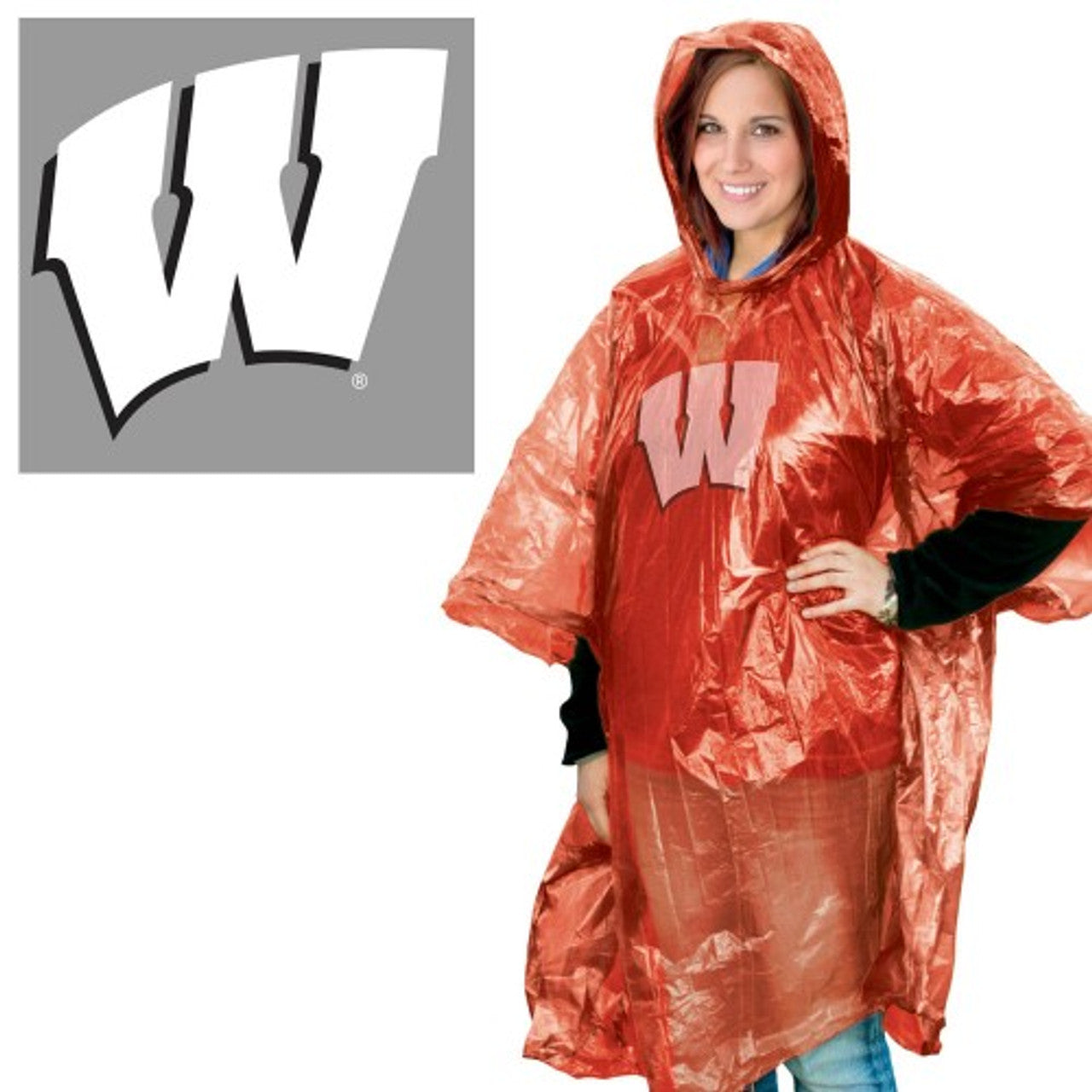 Wisconsin Badgers Rain Poncho - Sports Collectibles, Sports Memorabilia, Sports Fan Shop, Sports Gifts