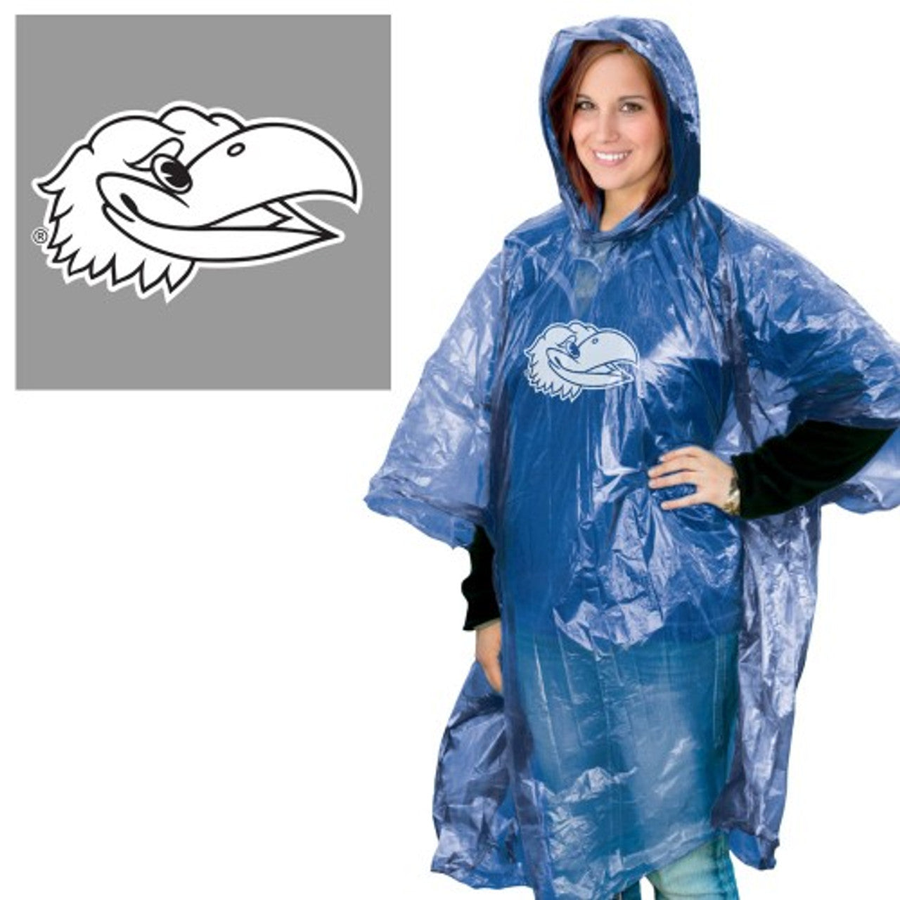 Kansas Jayhawks Rain Poncho - Sports Collectibles, Sports Memorabilia, Sports Fan Shop, Sports Gifts
