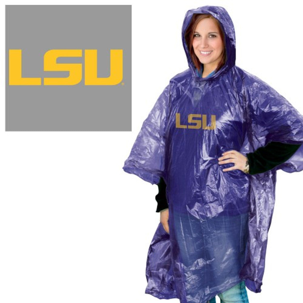 LSU Tigers Rain Poncho - Sports Collectibles, Sports Memorabilia, Sports Fan Shop, Sports Gifts