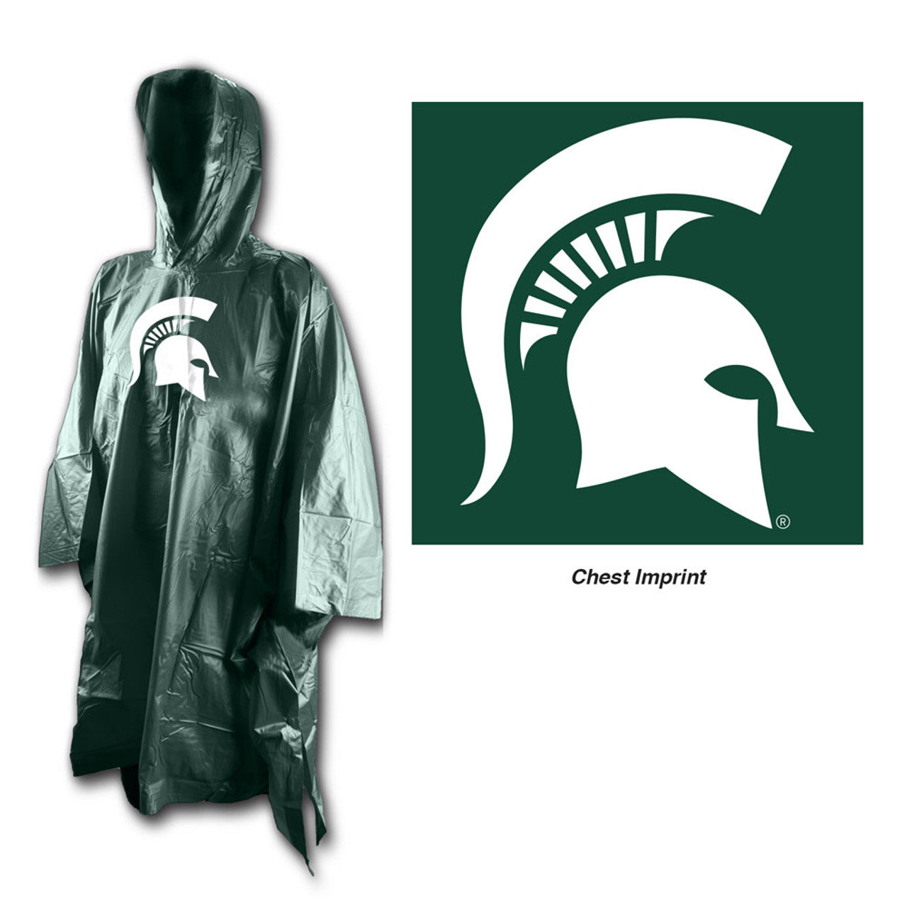 Michigan State Spartans Rain Poncho - Sports Collectibles, Sports Memorabilia, Sports Fan Shop, Sports Gifts