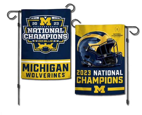 Michigan Wolverines 2024 CFP NCAA National Champs 12.5"x18" Double Sided Garden Flag - 757 Sports Collectibles