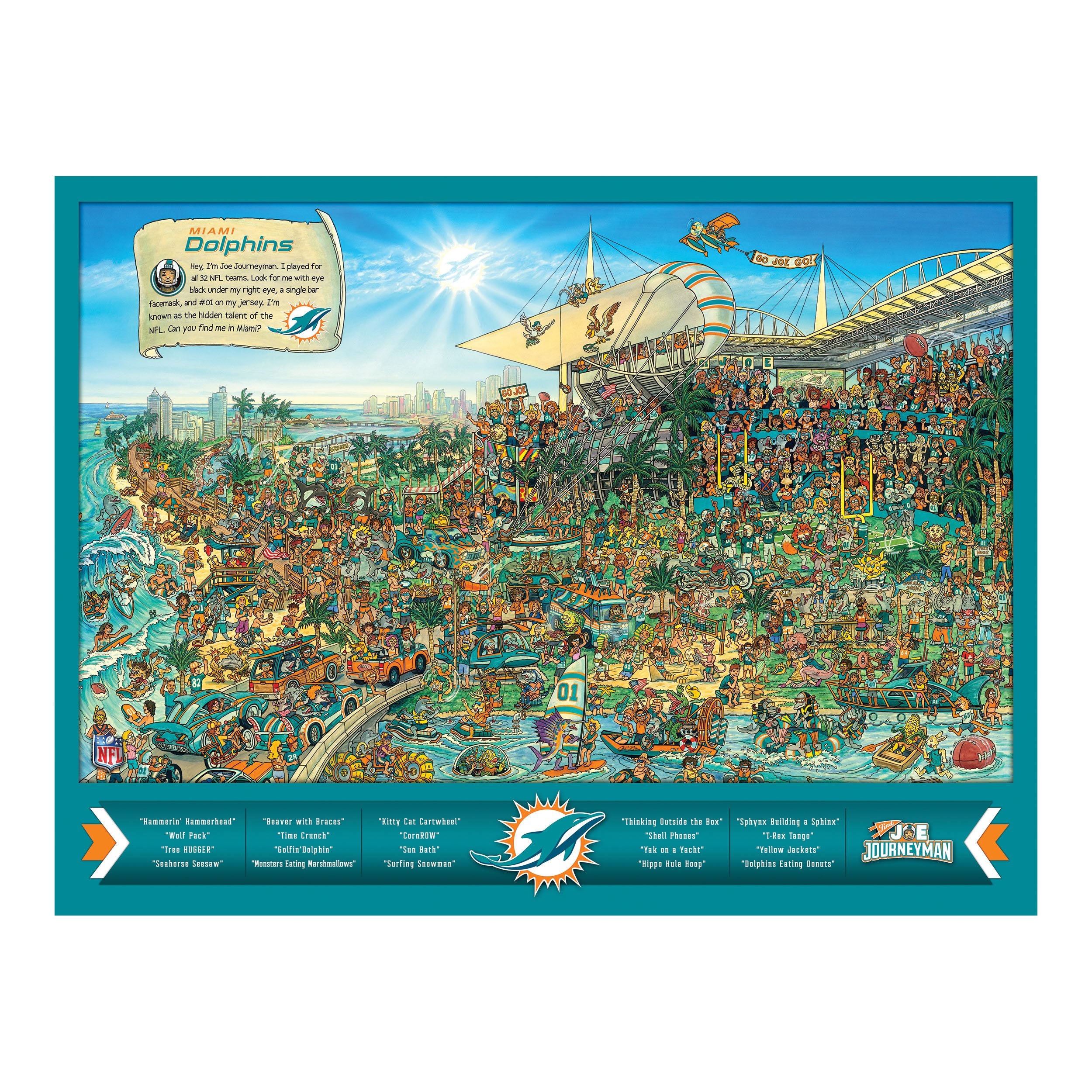 YouTheFan NFL Joe Journeyman 18'' x 24'' 500-Piece Team Puzzle - Sports Collectibles, Sports Memorabilia, Sports Fan Shop, Sports Gifts