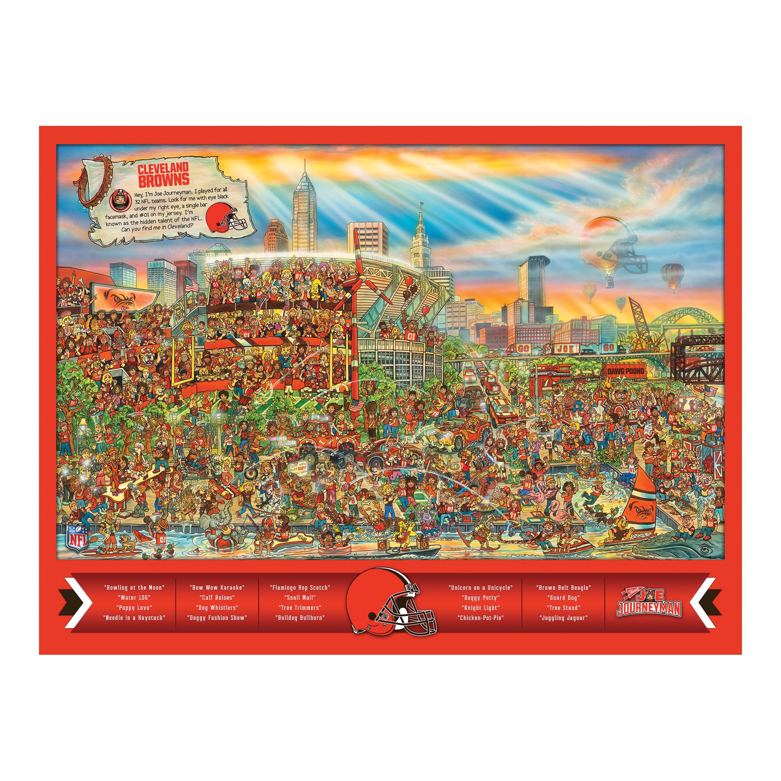 YouTheFan Cleveland Browns NFL Joe Journeyman 18'' x 24'' 500-Piece Team Puzzle - Sports Collectibles, Sports Memorabilia, Sports Fan Shop, Sports Gifts