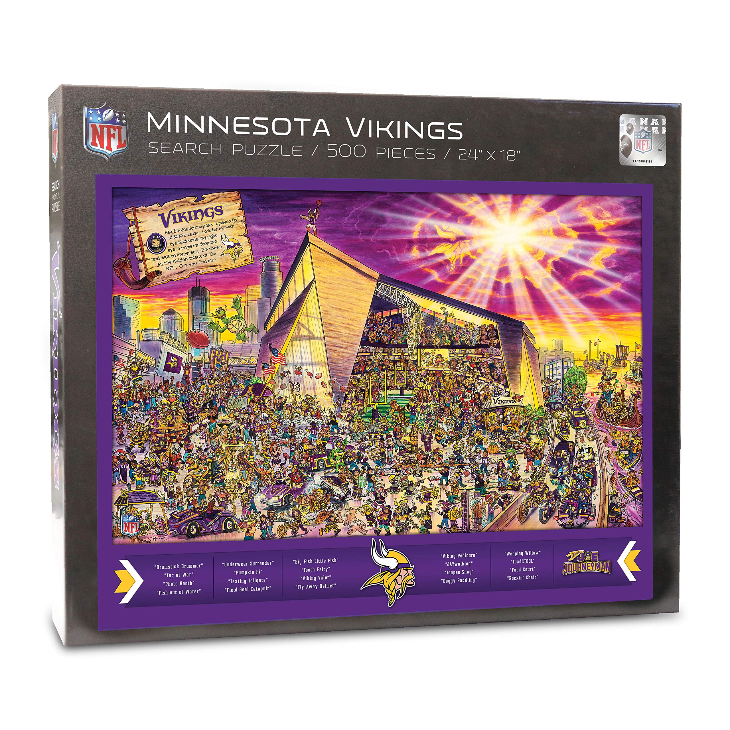 YouTheFan NFL Minnesota Vikings Joe Journeyman 500pc Puzzle - Sports Collectibles, Sports Memorabilia, Sports Fan Shop, Sports Gifts
