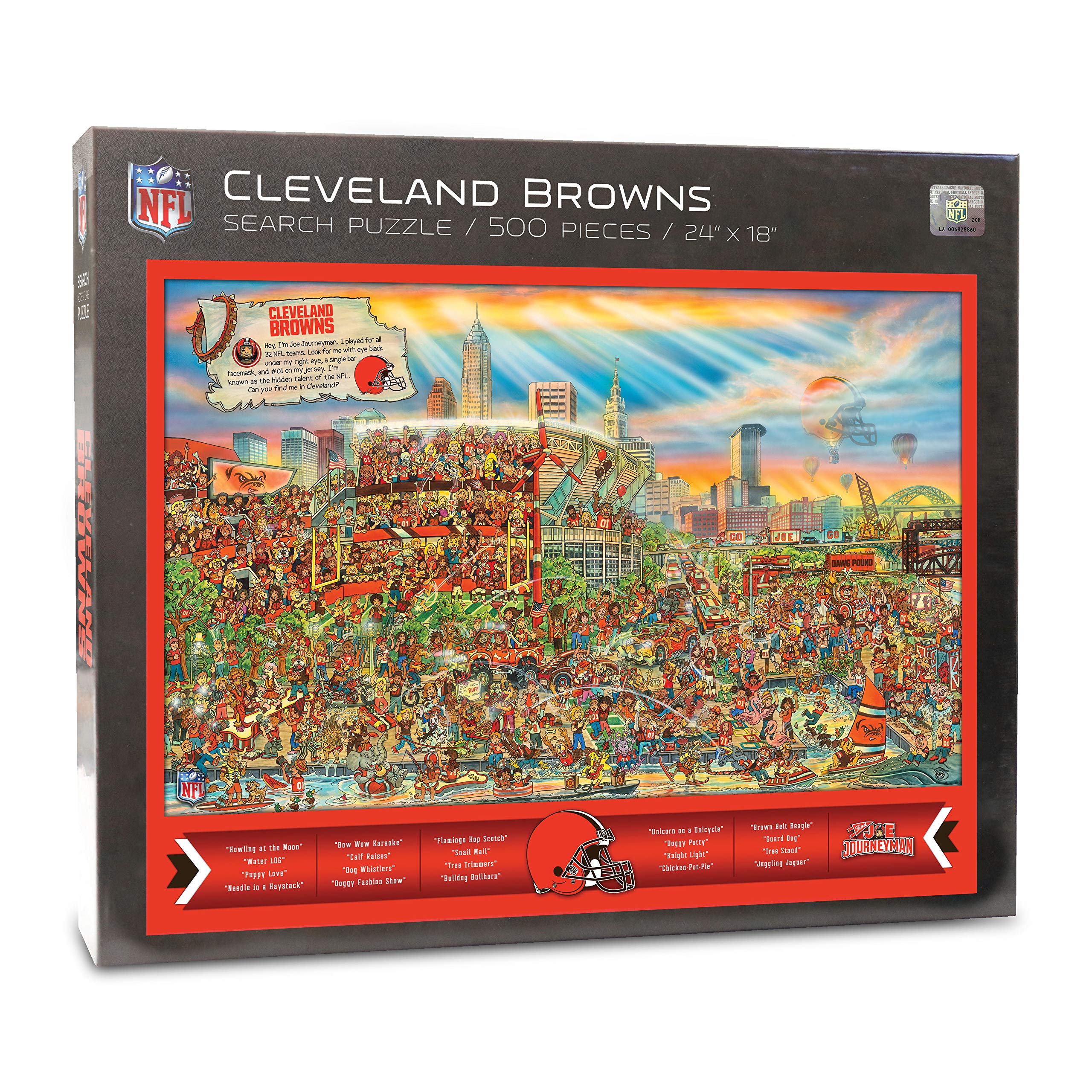 YouTheFan Cleveland Browns NFL Joe Journeyman 18'' x 24'' 500-Piece Team Puzzle - Sports Collectibles, Sports Memorabilia, Sports Fan Shop, Sports Gifts