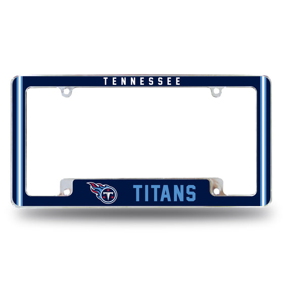 NFL Football Tennessee Titans Classic 12" x 6" Chrome All Over Automotive License Plate Frame for Car/Truck/SUV