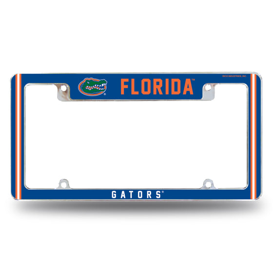 NCAA  Florida Gators Classic 12" x 6" Chrome All Over Automotive License Plate Frame for Car/Truck/SUV