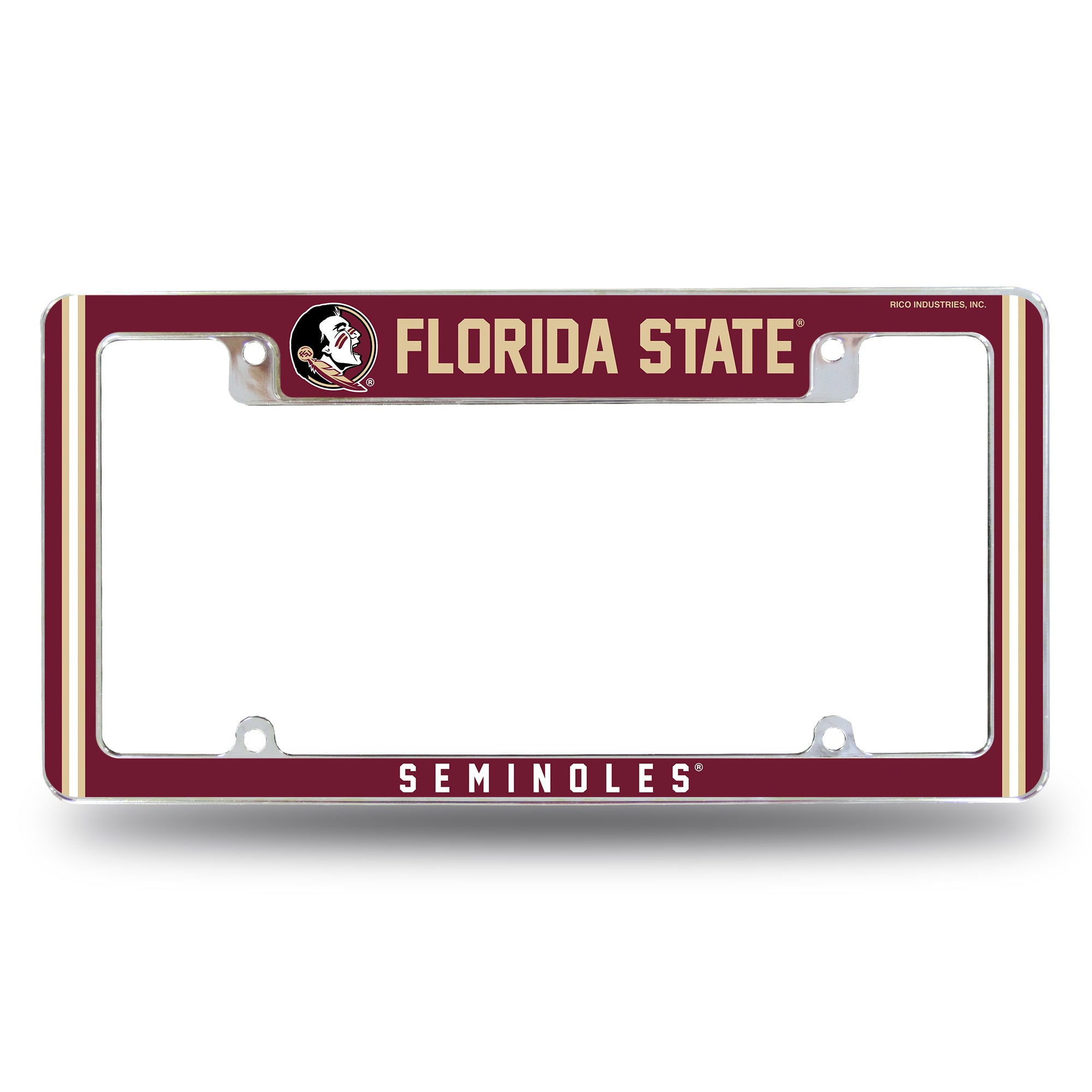 NCAA  Florida State Seminoles Classic 12" x 6" Chrome All Over Automotive License Plate Frame for Car/Truck/SUV