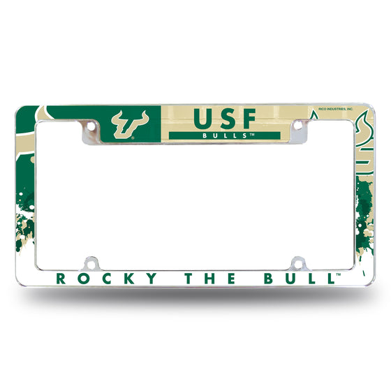NCAA  South Florida Bulls Primary 12" x 6" Chrome All Over Automotive License Plate Frame for Car/Truck/SUV