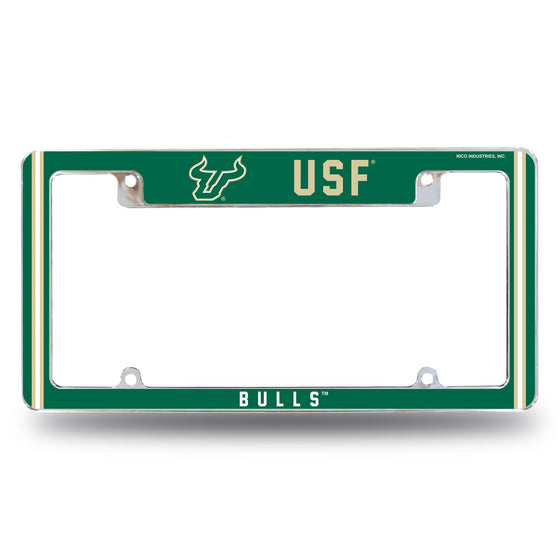 NCAA  South Florida Bulls Classic 12" x 6" Chrome All Over Automotive License Plate Frame for Car/Truck/SUV