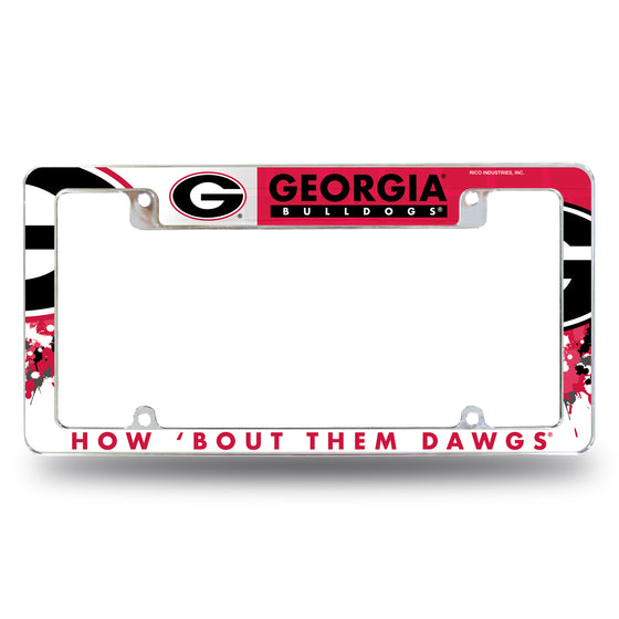 NCAA  Georgia Bulldogs Primary 12" x 6" Chrome All Over Automotive License Plate Frame for Car/Truck/SUV