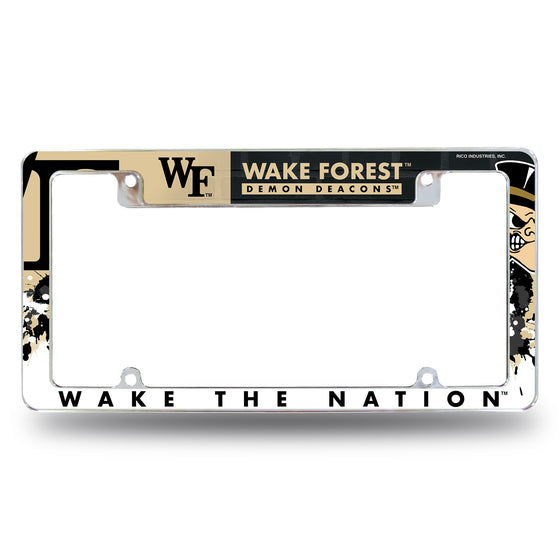 NCAA  Wake Forest Demon Deacons  12" x 6" Chrome All Over Automotive License Plate Frame for Car/Truck/SUV