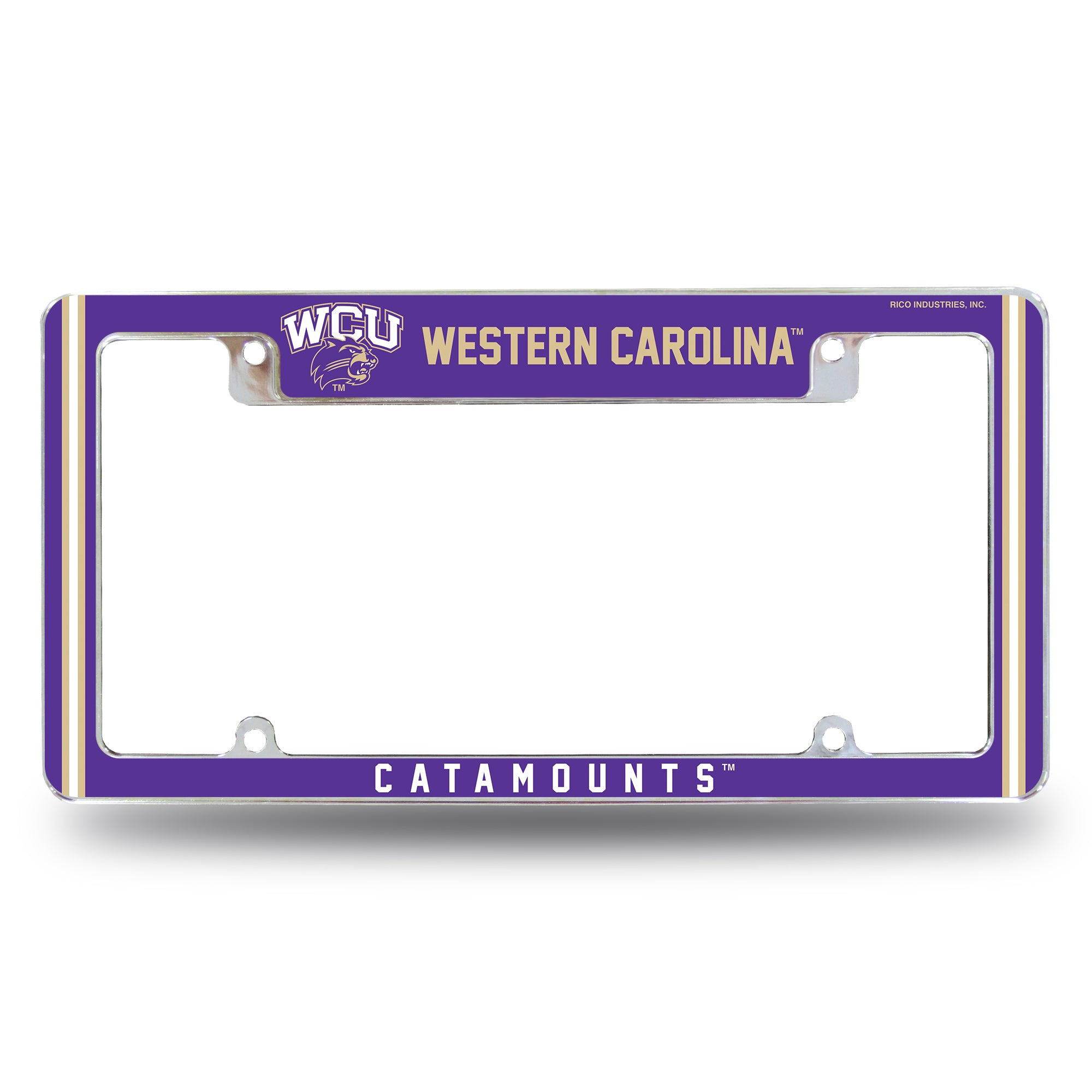 NCAA  Western Carolina Catamounts Classic 12" x 6" Chrome All Over Automotive License Plate Frame for Car/Truck/SUV