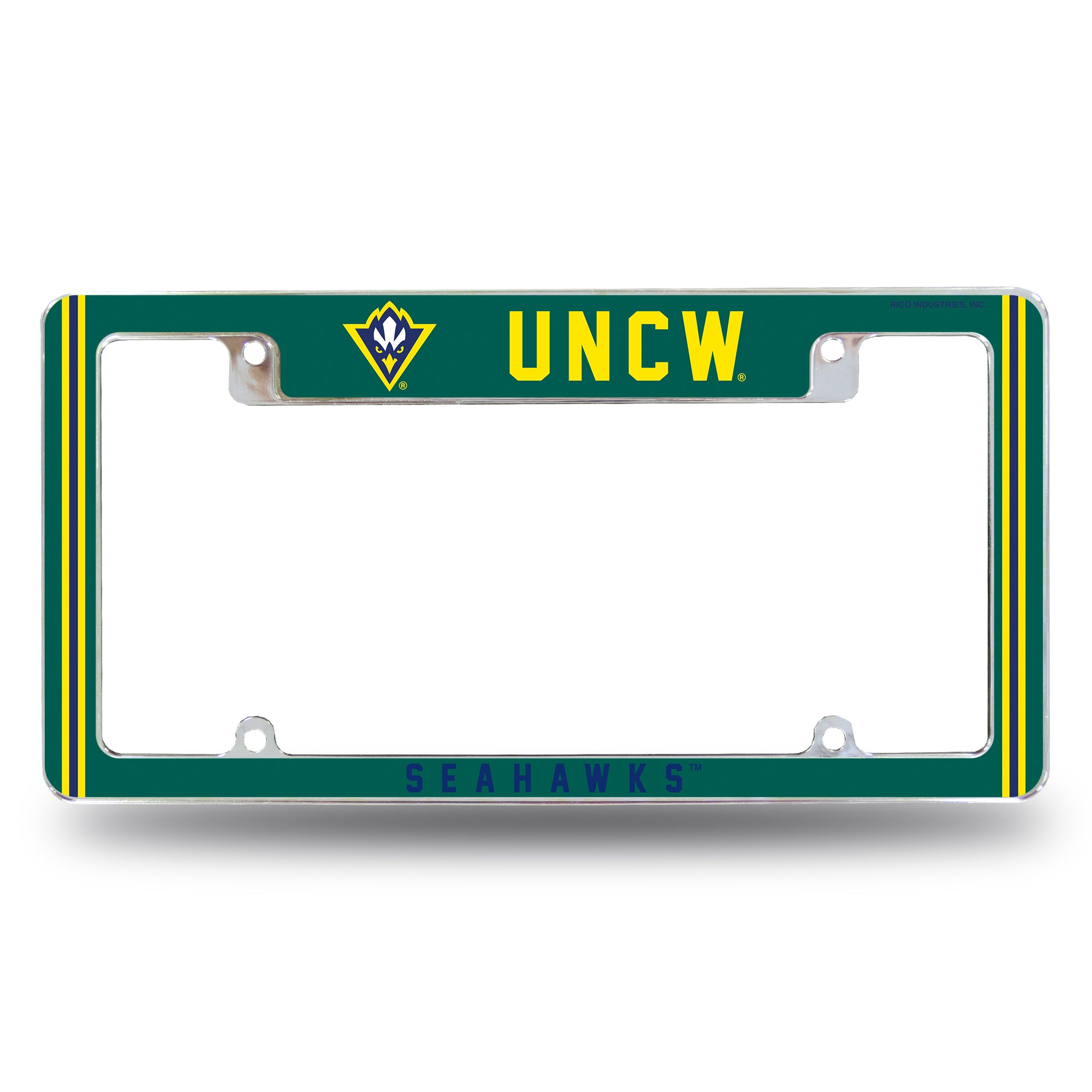 NCAA  North Carolina-Wilmington Seahawks Classic 12" x 6" Chrome All Over Automotive License Plate Frame for Car/Truck/SUV