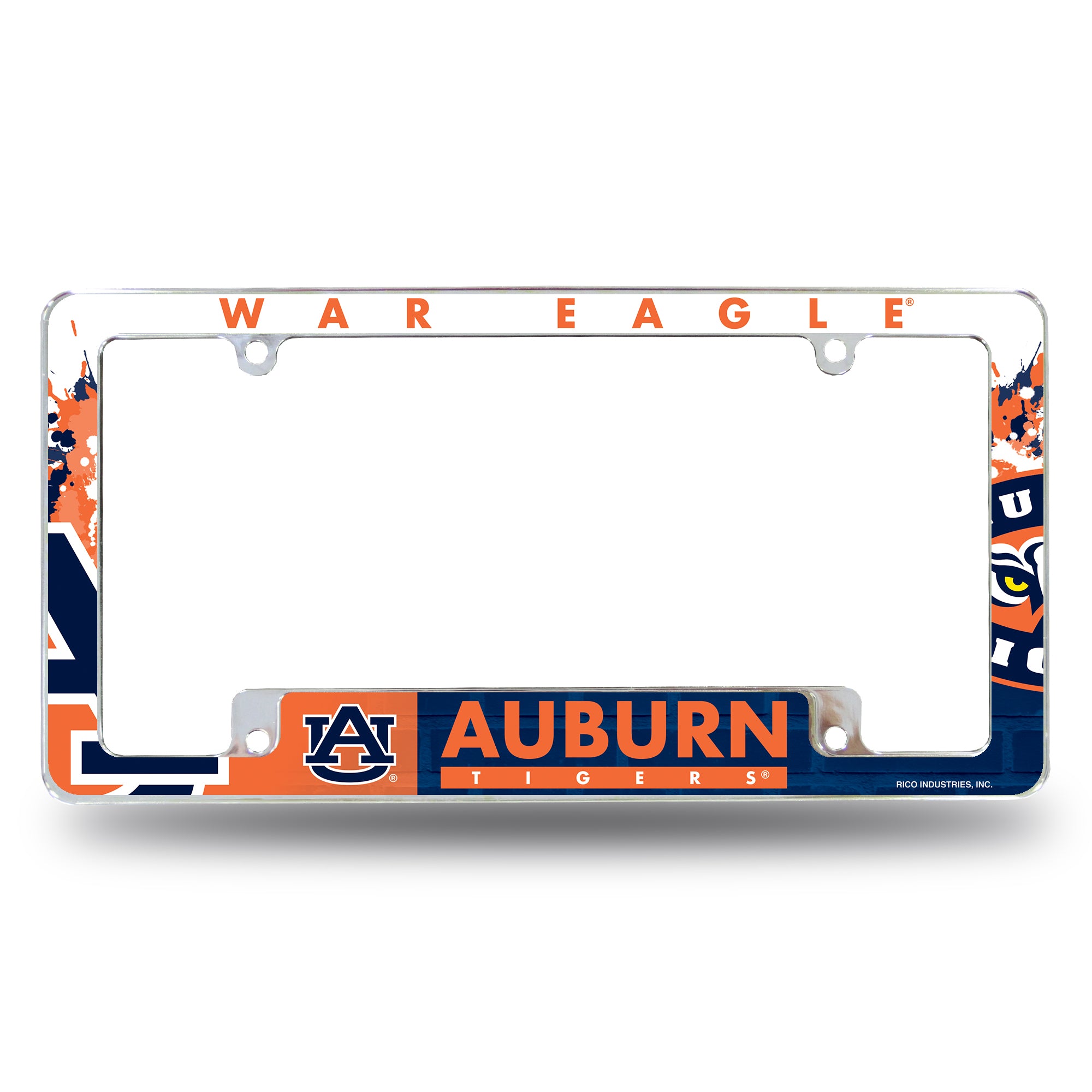 NCAA  Auburn Tigers  12" x 6" Chrome All Over Automotive License Plate Frame for Car/Truck/SUV