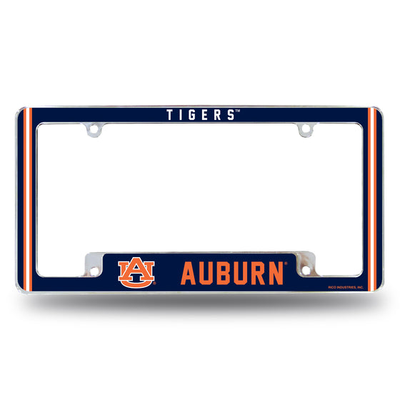 NCAA  Auburn Tigers Classic 12" x 6" Chrome All Over Automotive License Plate Frame for Car/Truck/SUV